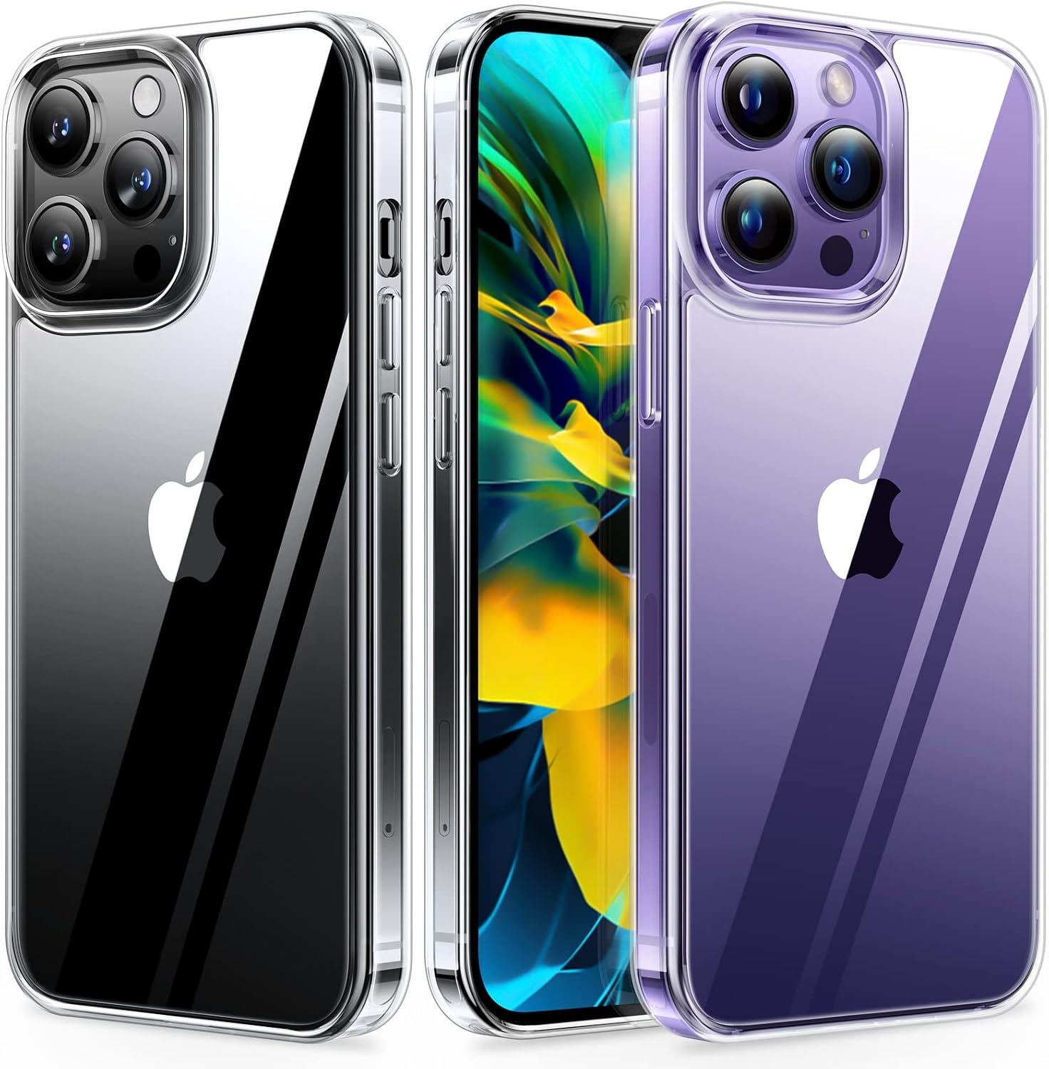 image:imageTORRAS Diamond Clear for iPhone 14 Pro Max Case AntiYellowing 12FTMilGrade Drop Protection Shockproof Slim Protective Hard Back Soft Bumper with Airbag for iPhone 14 ProMax Case Crystal Clear