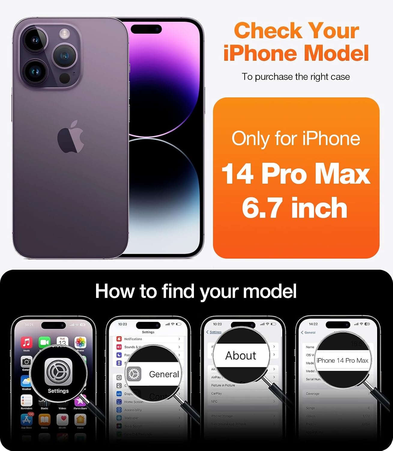 image:imageTORRAS Diamond Clear for iPhone 14 Pro Max Case AntiYellowing 12FTMilGrade Drop Protection Shockproof Slim Protective Hard Back Soft Bumper with Airbag for iPhone 14 ProMax Case Crystal Clear