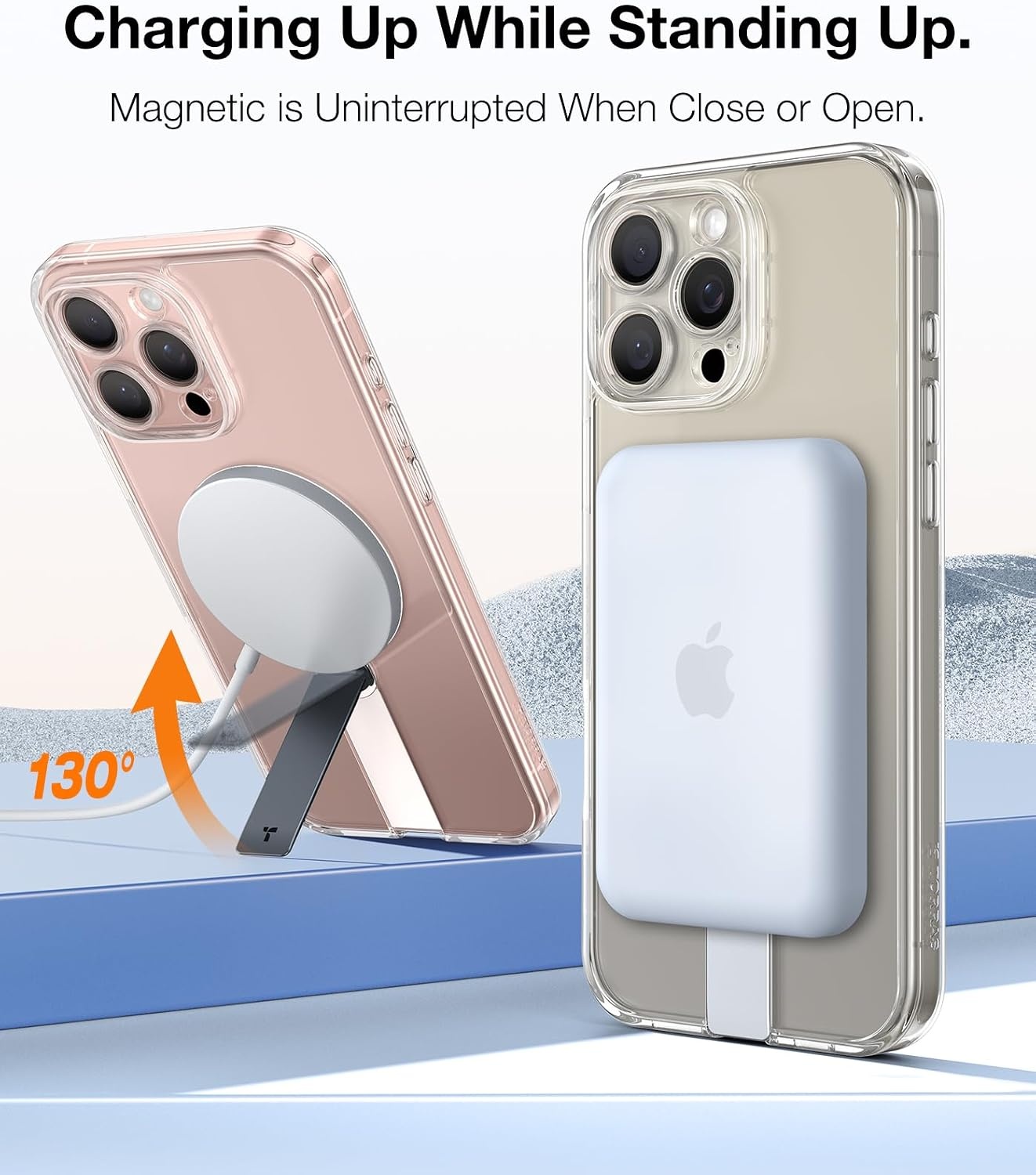 image:imageTORRAS Magnetic 360Stand Case for iPhone 16 Case Full Camera Protection Fit for MagSafe16FT MilGrade Drop Protection Slim Frosted Case for 16 iPhone Phone Case with Kickstand 61 BlackClear