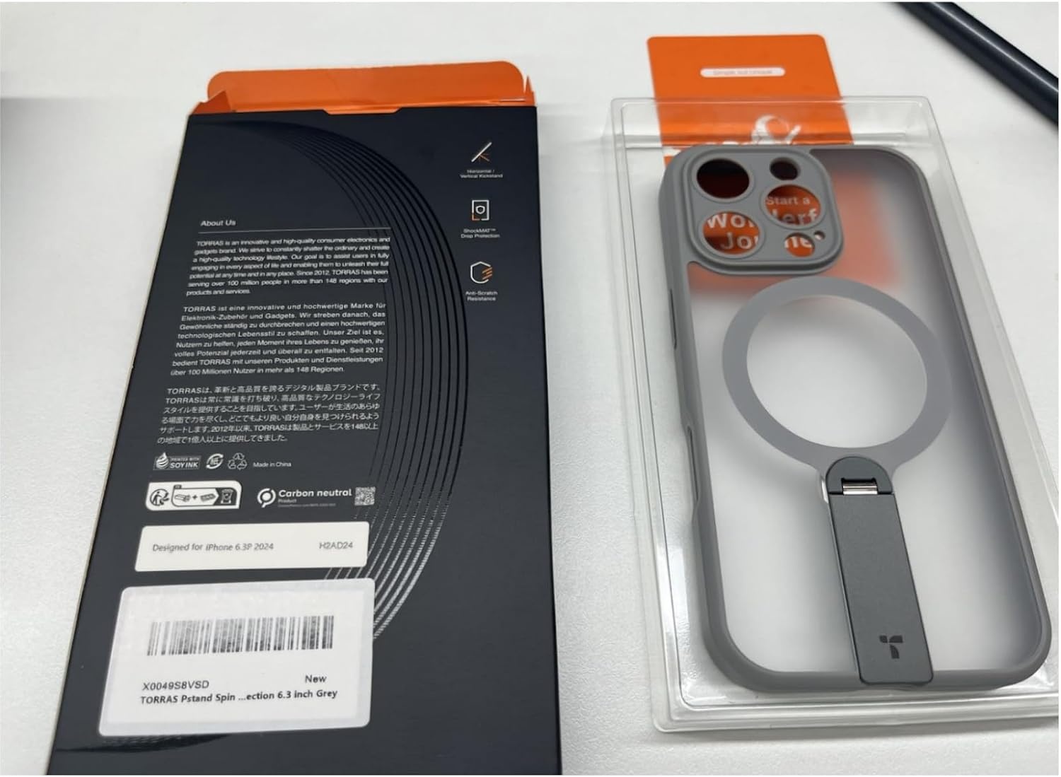 image:imageTORRAS Magnetic 360Stand Case for iPhone 16 Case Full Camera Protection Fit for MagSafe16FT MilGrade Drop Protection Slim Frosted Case for 16 iPhone Phone Case with Kickstand 61 BlackNatural Titanium