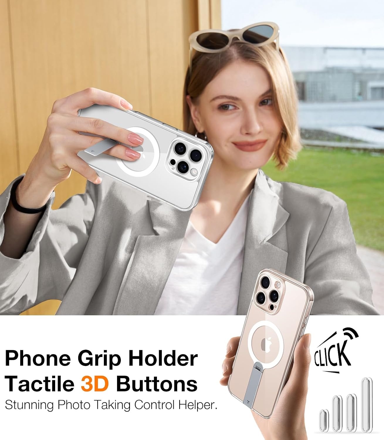image:imageTORRAS Magnetic 360Stand Case for iPhone 16 Case Full Camera Protection Fit for MagSafe16FT MilGrade Drop Protection Slim Frosted Case for 16 iPhone Phone Case with Kickstand 61 BlackClear