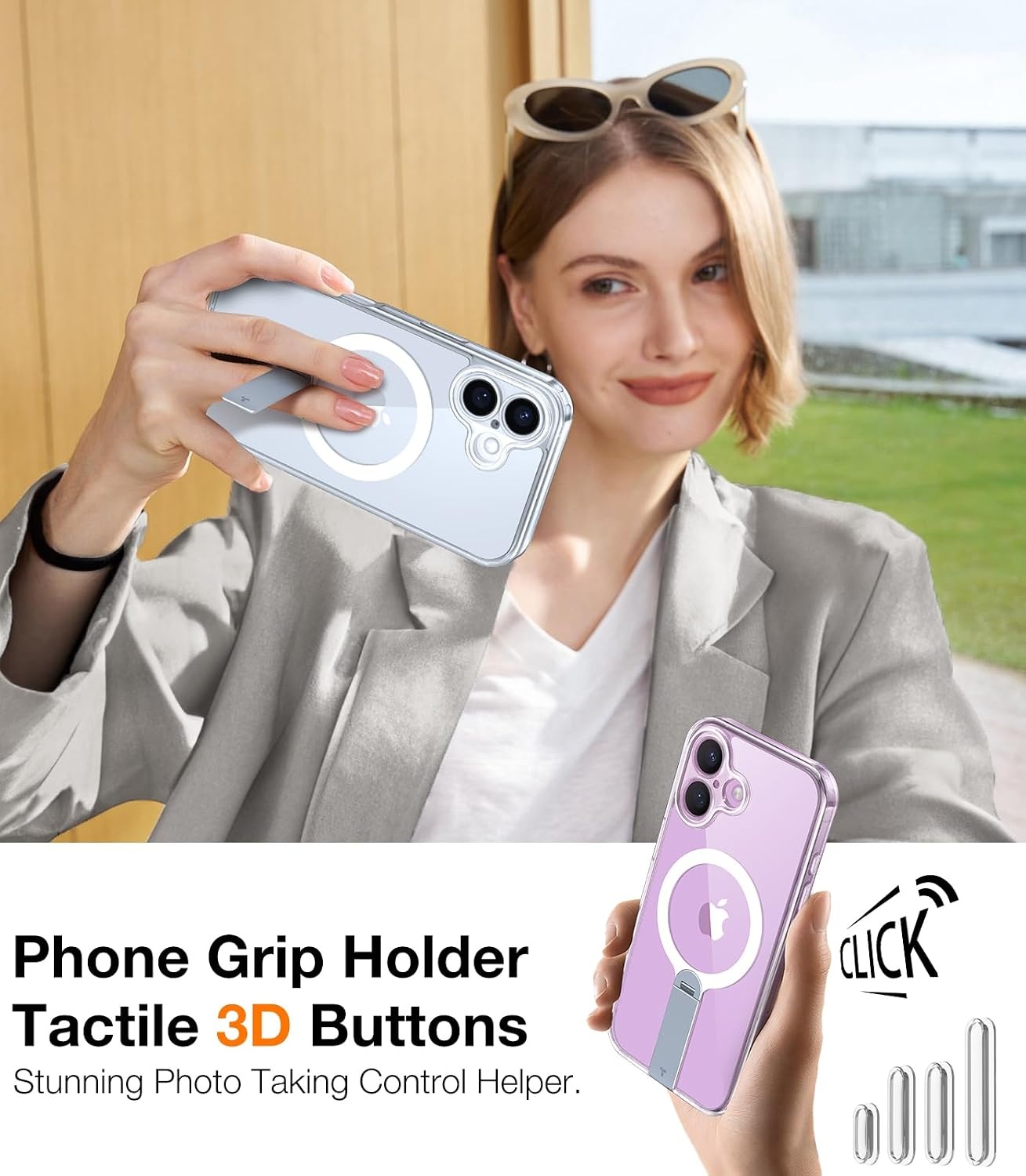 image:imageTORRAS Magnetic 360Stand Case for iPhone 16 Case Full Camera Protection Fit for MagSafe16FT MilGrade Drop Protection Slim Frosted Case for 16 iPhone Phone Case with Kickstand 61 BlackClear