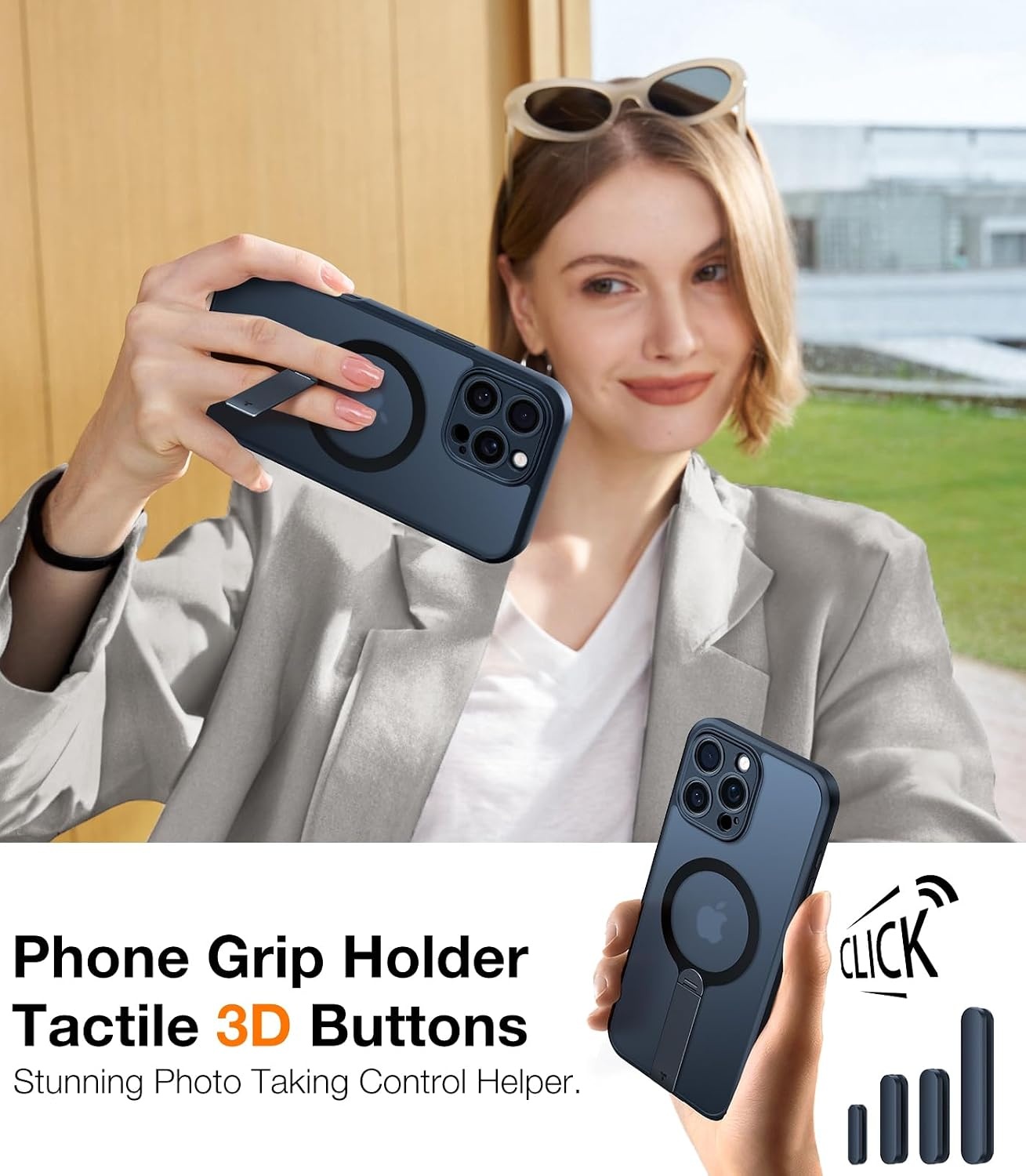 image:imageTORRAS Magnetic 360Stand Case for iPhone 16 Case Full Camera Protection Fit for MagSafe16FT MilGrade Drop Protection Slim Frosted Case for 16 iPhone Phone Case with Kickstand 61 BlackBlack Titanium