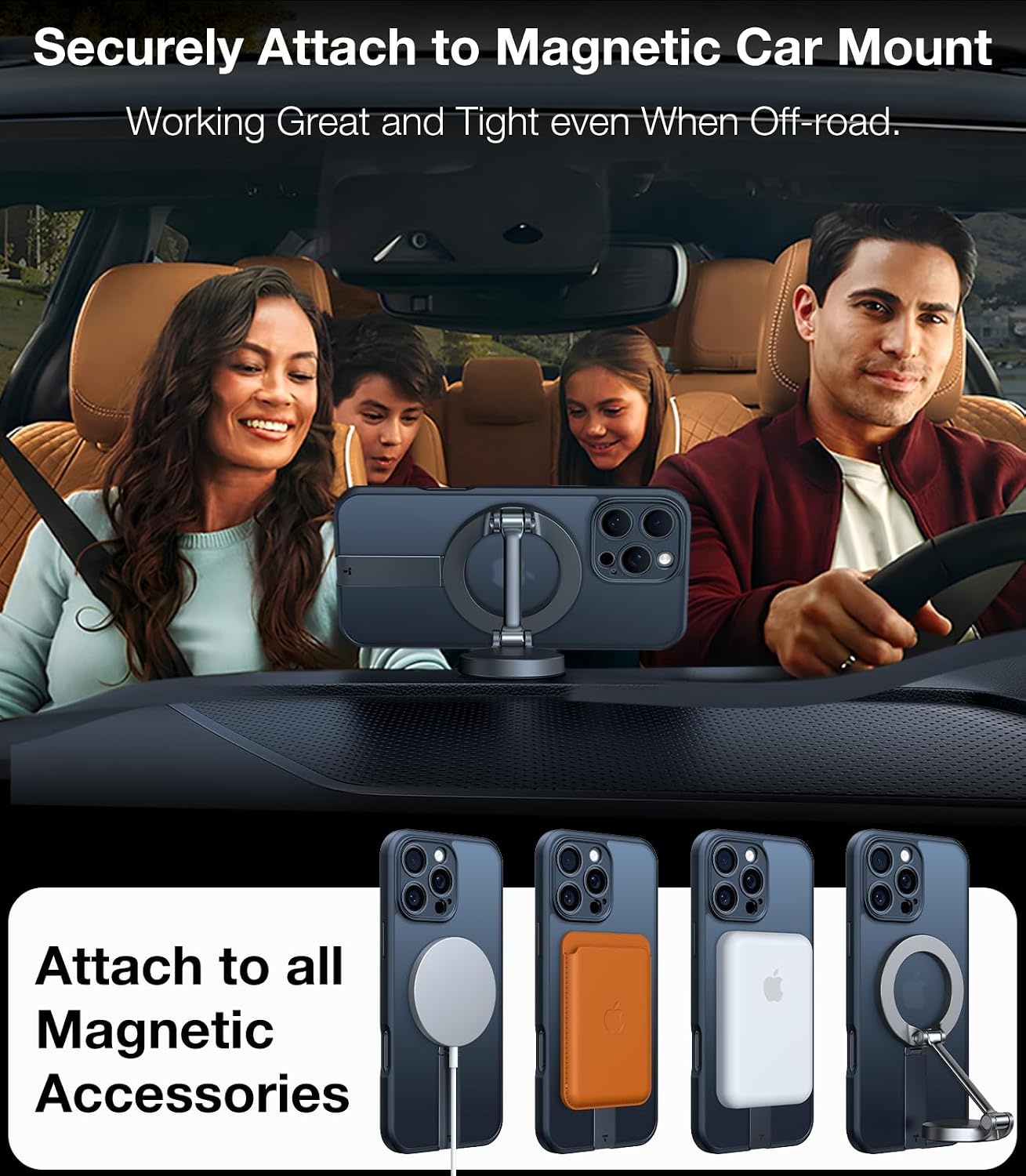 image:imageTORRAS Magnetic 360Stand Case for iPhone 16 Case Full Camera Protection Fit for MagSafe16FT MilGrade Drop Protection Slim Frosted Case for 16 iPhone Phone Case with Kickstand 61 BlackBlack Titanium