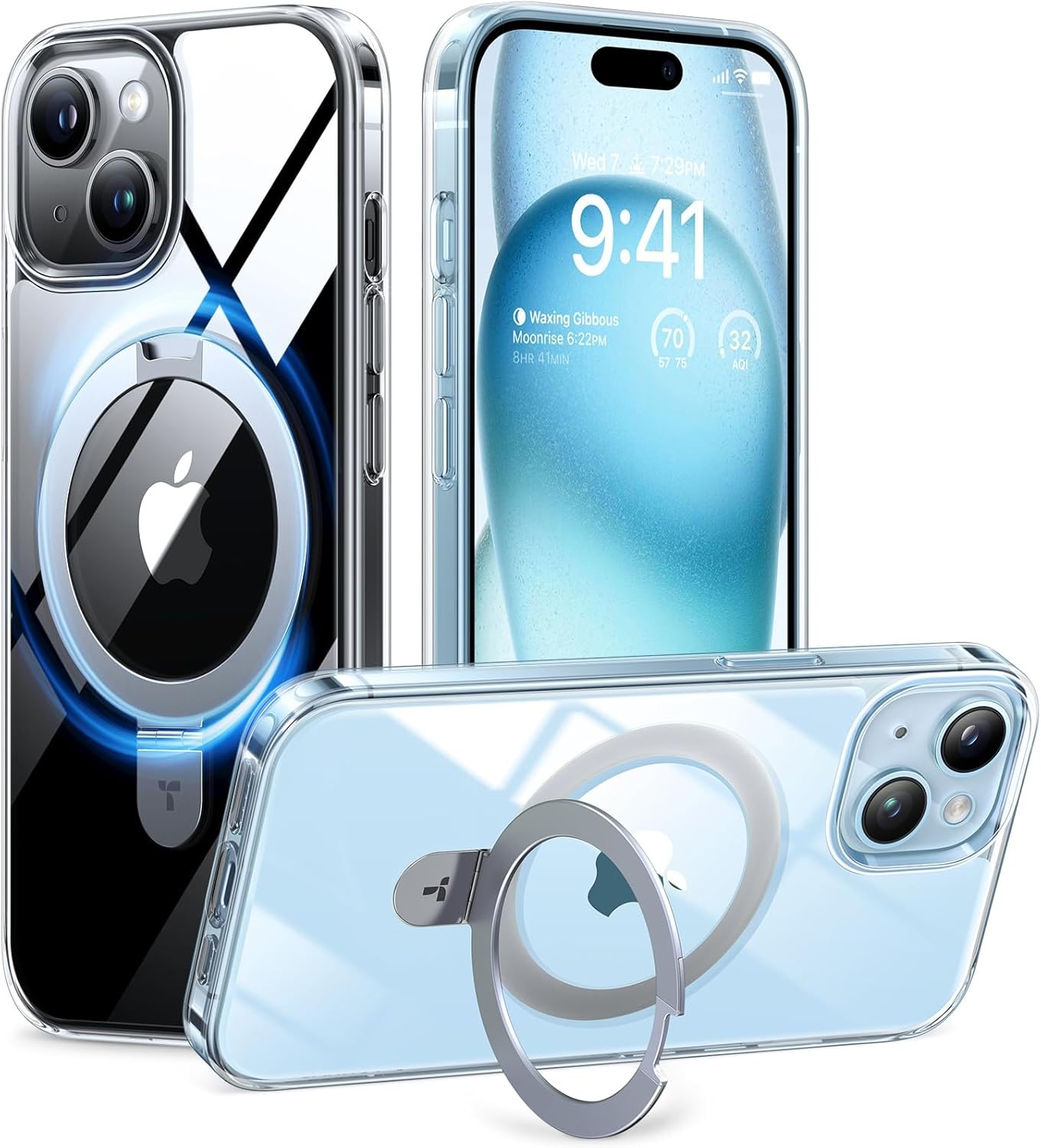 image:imageTORRAS Magnetic Kickstand for iPhone 13 iPhone 14 Case Compatible with MagSafeSturdy amp Versatile Stand MilitaryGrade Shockproof Translucent Slim Protective AntiFingerprint AntiScratch BlackCrystal Clear