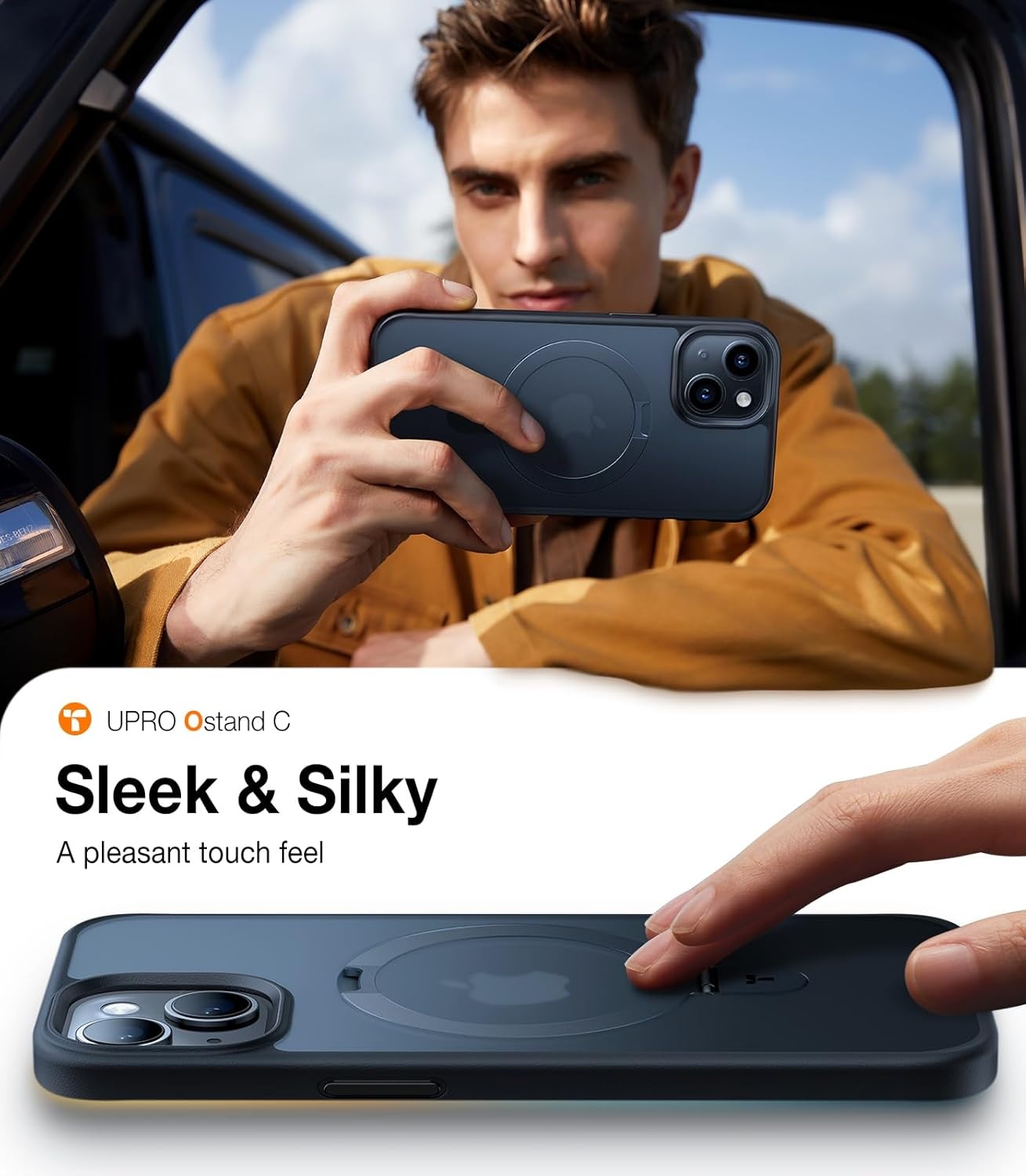 image:imageTORRAS Magnetic Kickstand for iPhone 13 iPhone 14 Case Compatible with MagSafeSturdy amp Versatile Stand MilitaryGrade Shockproof Translucent Slim Protective AntiFingerprint AntiScratch BlackBlack