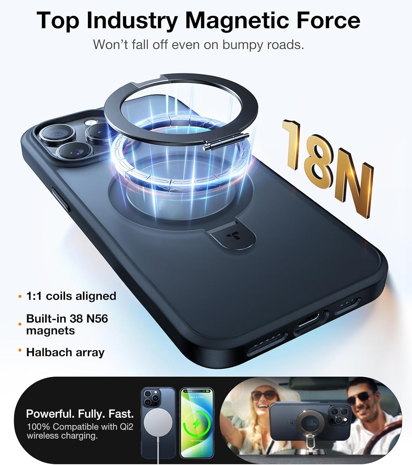 image:imageTORRAS Magnetic Kickstand for iPhone 13 iPhone 14 Case Compatible with MagSafeSturdy amp Versatile Stand MilitaryGrade Shockproof Translucent Slim Protective AntiFingerprint AntiScratch BlackBlack