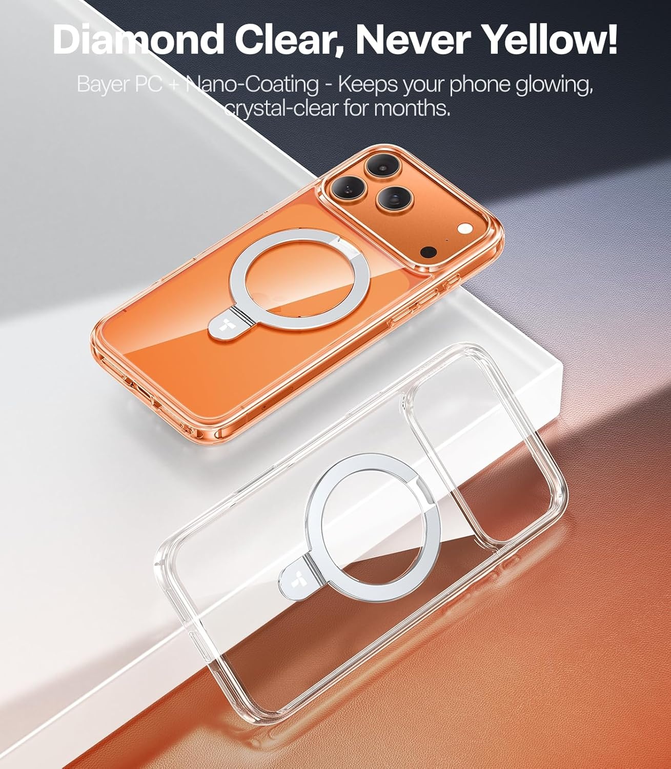 image:imageTORRAS Magnetic Kickstand for iPhone 13 iPhone 14 Case Compatible with MagSafeSturdy amp Versatile Stand MilitaryGrade Shockproof Translucent Slim Protective AntiFingerprint AntiScratch BlackCrystal Clear