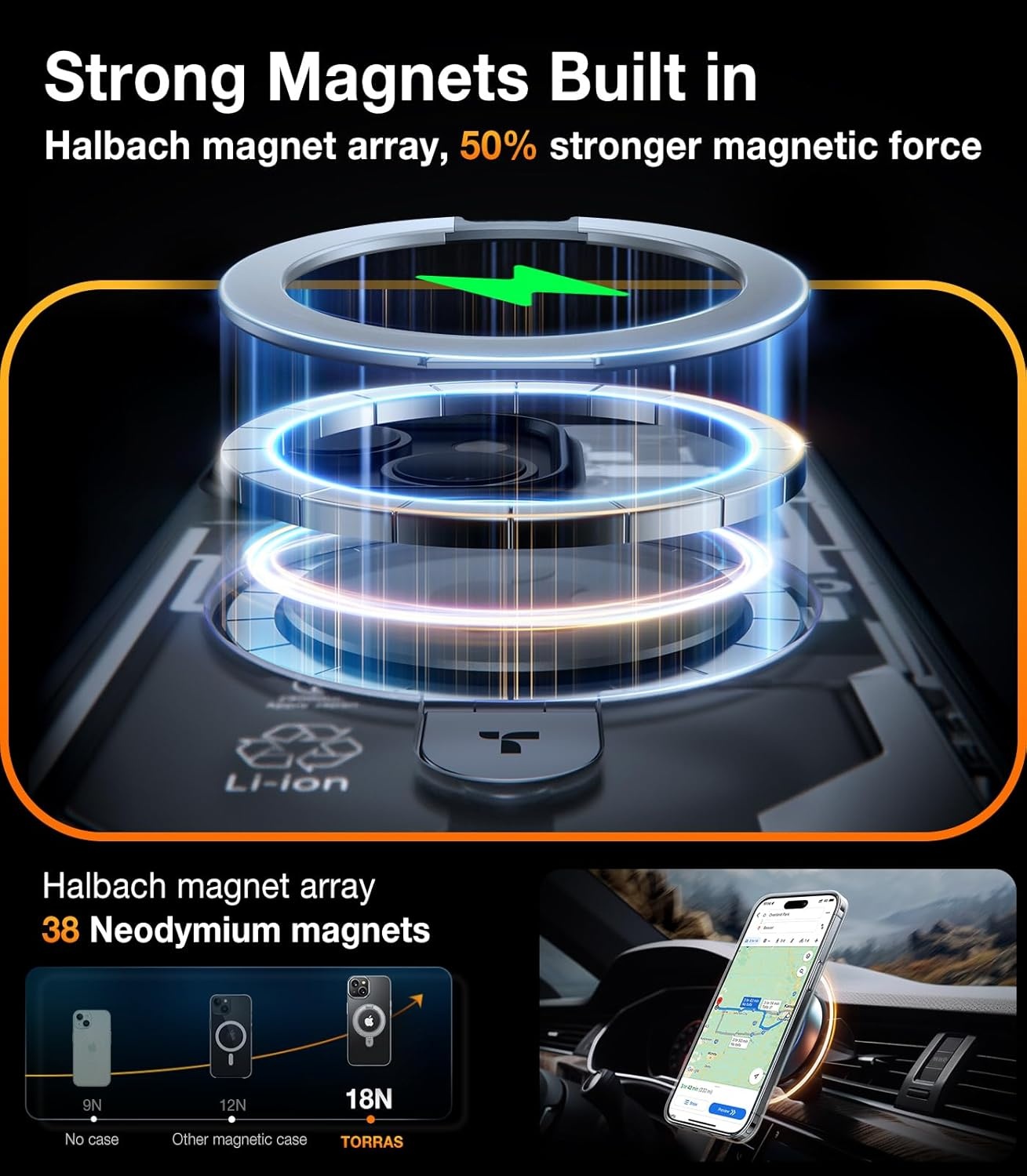 image:imageTORRAS Magnetic Kickstand for iPhone 13 iPhone 14 Case Compatible with MagSafeSturdy amp Versatile Stand MilitaryGrade Shockproof Translucent Slim Protective AntiFingerprint AntiScratch BlackCrystal Clear