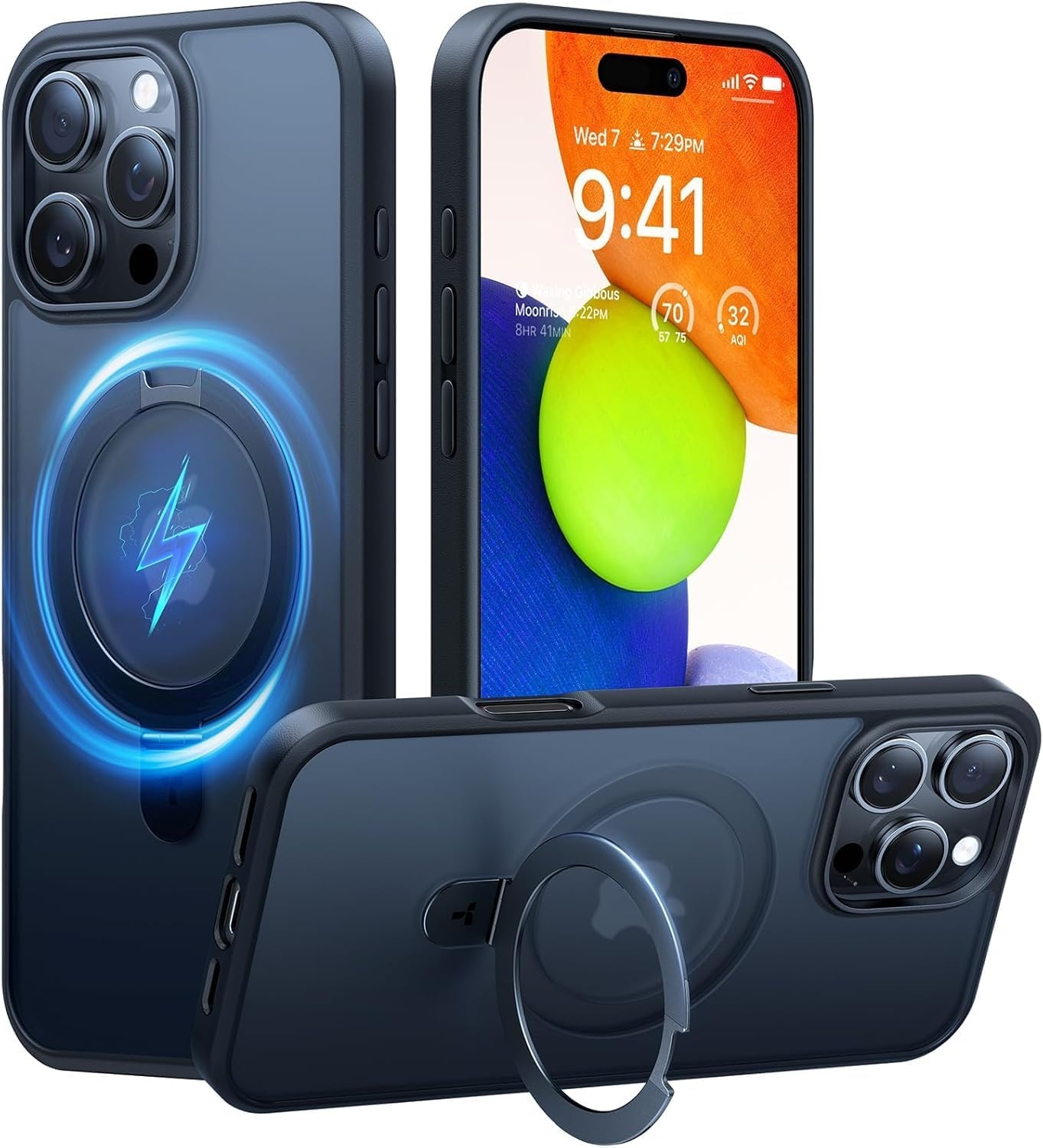 image:imageTORRAS Magnetic Kickstand for iPhone 13 iPhone 14 Case Compatible with MagSafeSturdy amp Versatile Stand MilitaryGrade Shockproof Translucent Slim Protective AntiFingerprint AntiScratch BlackBlack