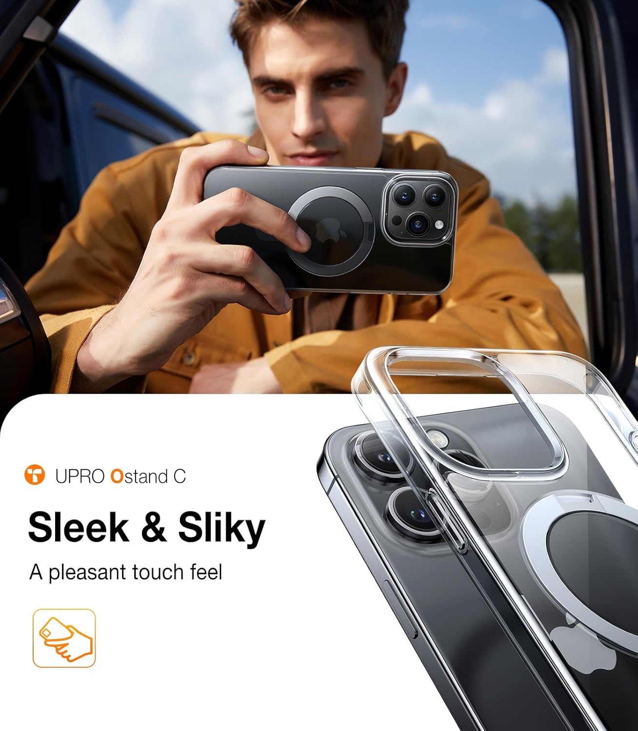 image:imageTORRAS Magnetic Kickstand for iPhone 13 iPhone 14 Case Compatible with MagSafeSturdy amp Versatile Stand MilitaryGrade Shockproof Translucent Slim Protective AntiFingerprint AntiScratch BlackCrystal Clear