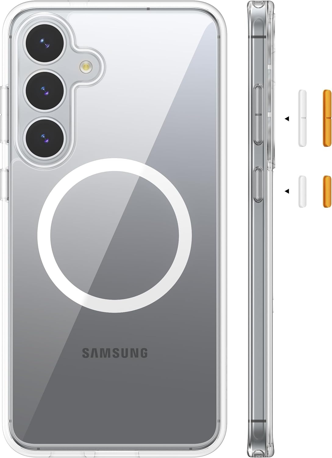 image:imageTORRAS Magnetic Shockproof for Samsung Galaxy S24 Ultra Case 18N Strong Magnetic 12 FT MilGrade Protection Compatible with MagSafe Protective Translucent Matte Slim Case Guardian Mag GrayClear