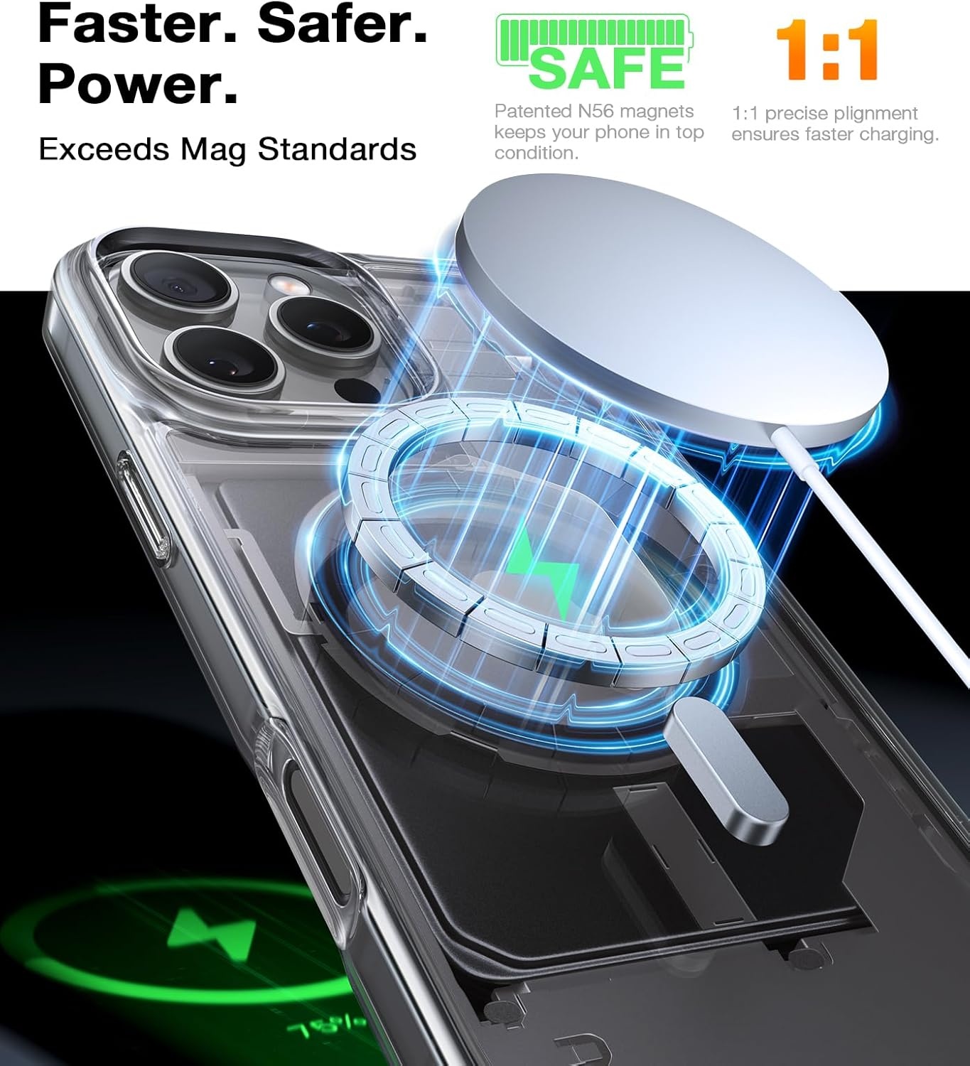 image:imageTORRAS Magnetic Shockproof for iPhone 12 Pro CaseiPhone 12 Case MilitaryGrade Drop Tested Compatible with MagSafe Translucent Slim Protective AntiScratch BlackClear