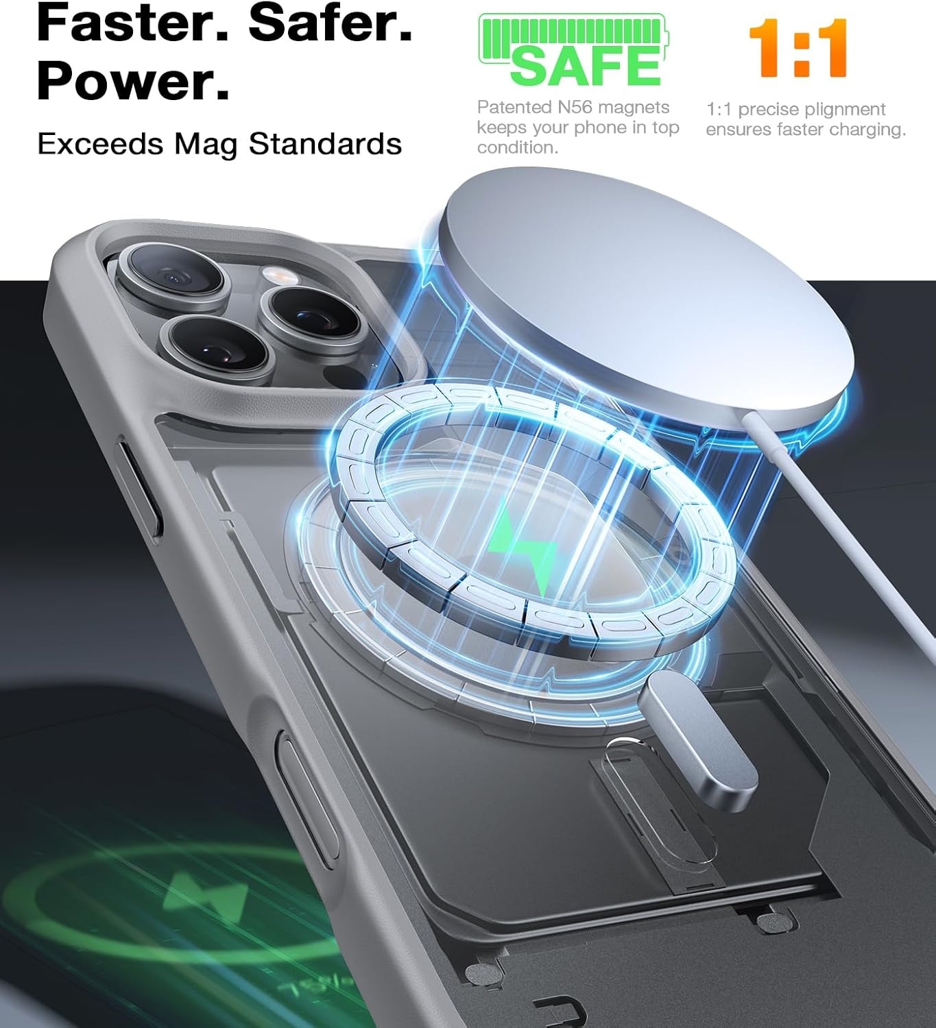 image:imageTORRAS Magnetic Shockproof for iPhone 12 Pro CaseiPhone 12 Case MilitaryGrade Drop Tested Compatible with MagSafe Translucent Slim Protective AntiScratch BlackGrey