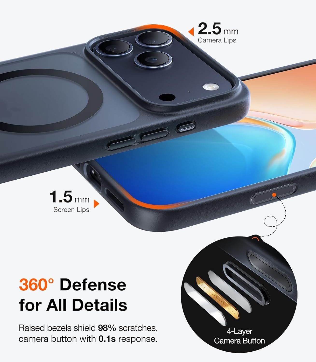 image:imageTORRAS Magnetic Shockproof for iPhone 12 Pro CaseiPhone 12 Case MilitaryGrade Drop Tested Compatible with MagSafe Translucent Slim Protective AntiScratch BlackBlack