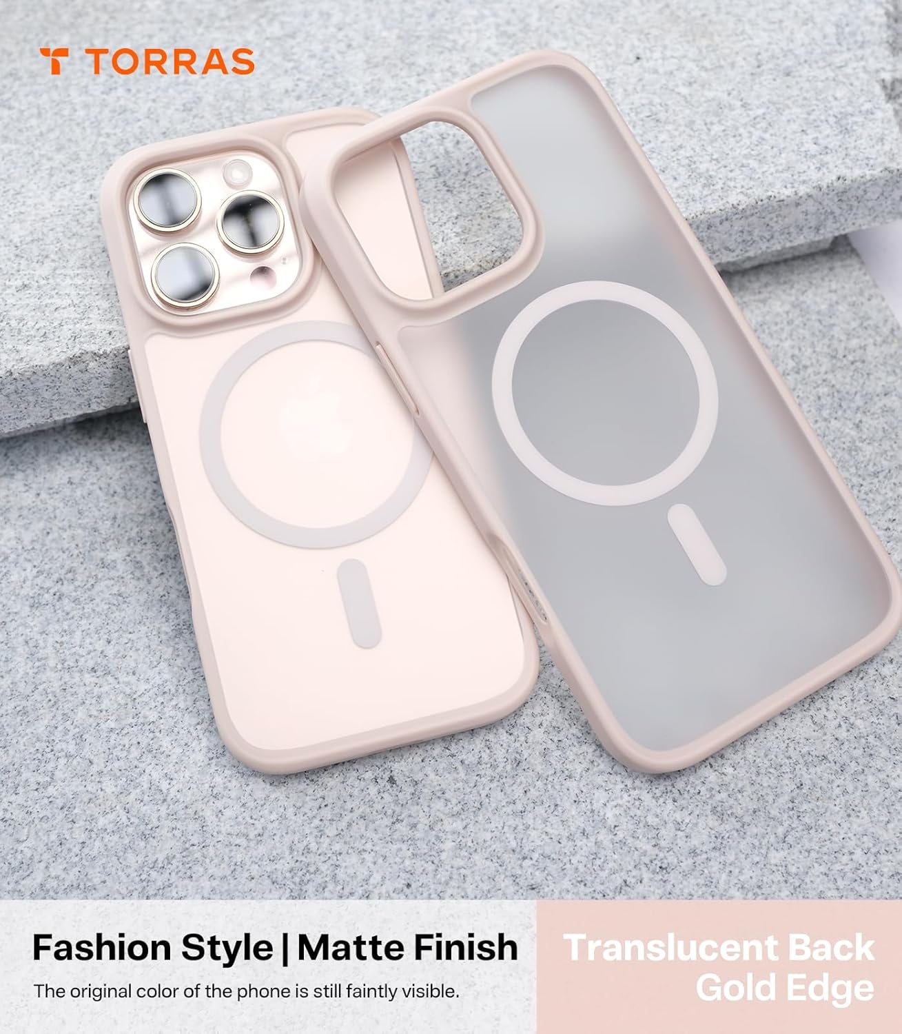 image:imageTORRAS Magnetic Shockproof for iPhone 12 Pro CaseiPhone 12 Case MilitaryGrade Drop Tested Compatible with MagSafe Translucent Slim Protective AntiScratch BlackDesert Titanium White
