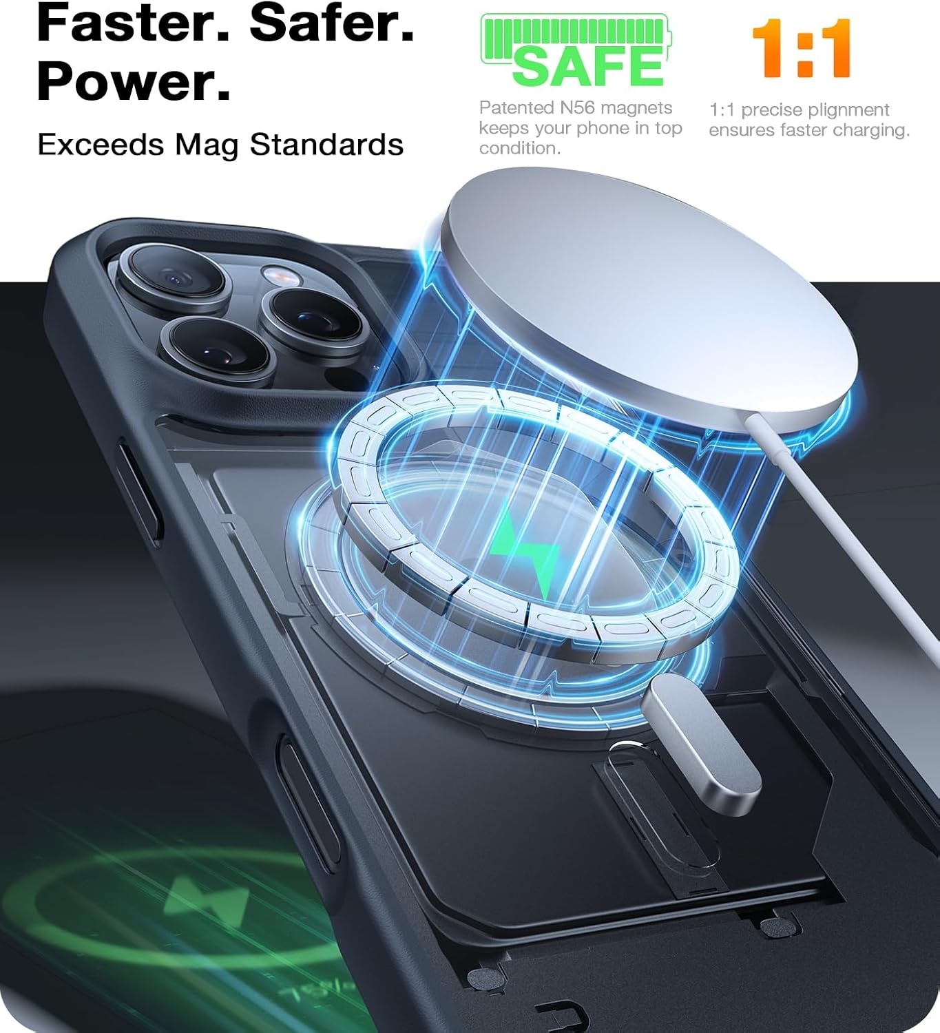 image:imageTORRAS Magnetic Shockproof for iPhone 12 Pro CaseiPhone 12 Case MilitaryGrade Drop Tested Compatible with MagSafe Translucent Slim Protective AntiScratch BlackBlack