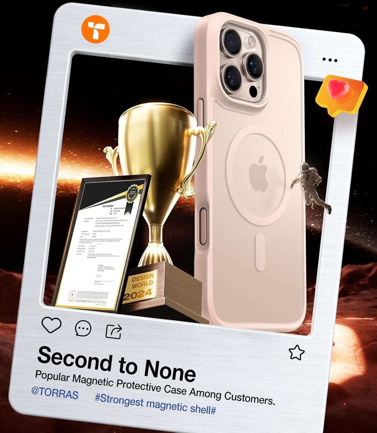 image:imageTORRAS Magnetic Shockproof for iPhone 12 Pro CaseiPhone 12 Case MilitaryGrade Drop Tested Compatible with MagSafe Translucent Slim Protective AntiScratch BlackDesert Titanium White