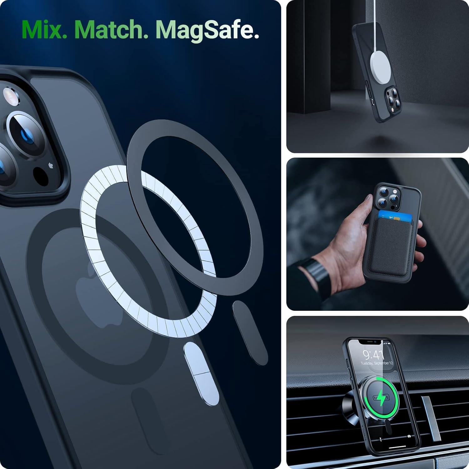 image:imageTORRAS Magnetic Shockproof for iPhone 12 Pro CaseiPhone 12 Case MilitaryGrade Drop Tested Compatible with MagSafe Translucent Slim Protective AntiScratch BlackBlack