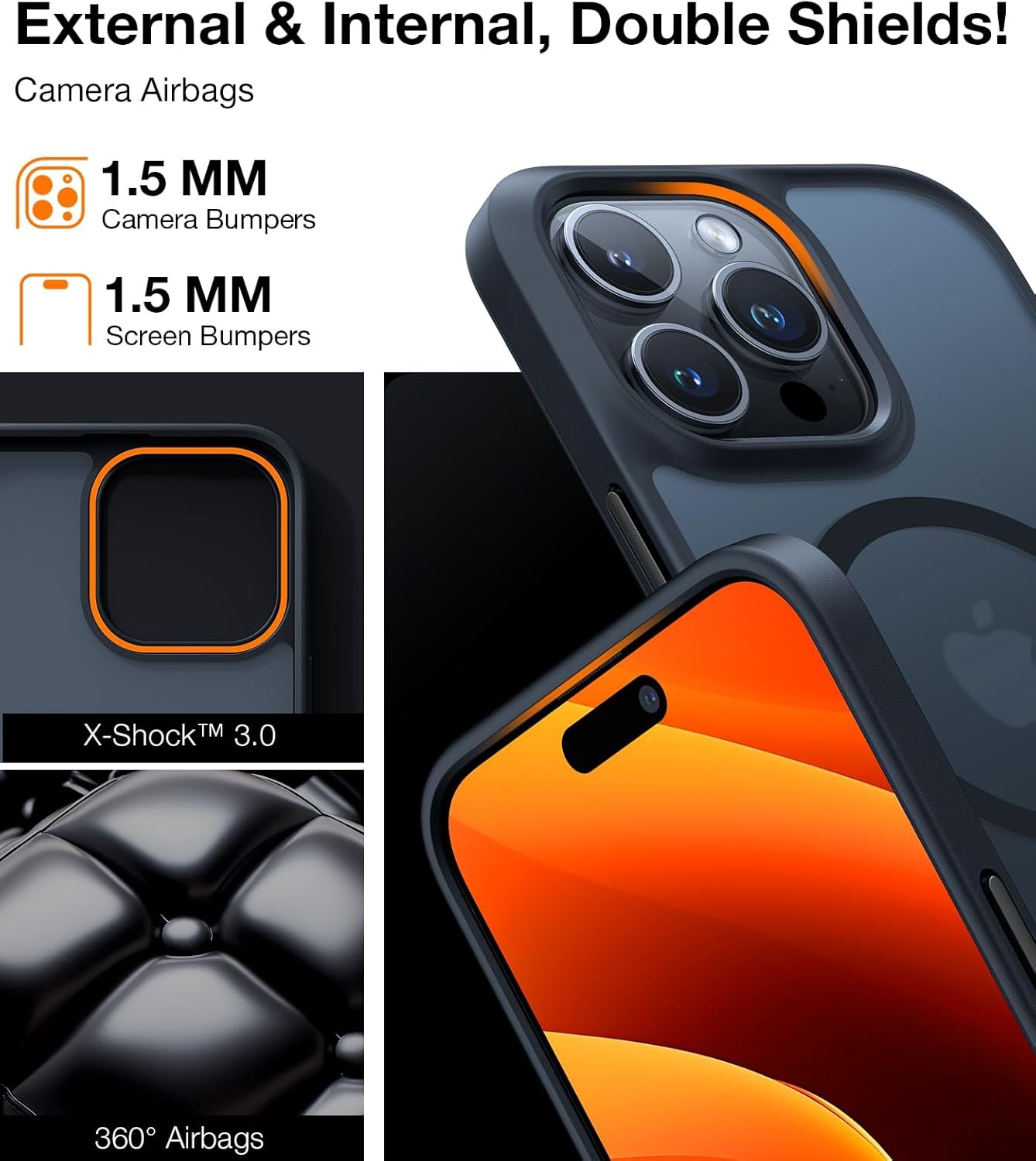 image:imageTORRAS Magnetic Shockproof for iPhone 12 Pro CaseiPhone 12 Case MilitaryGrade Drop Tested Compatible with MagSafe Translucent Slim Protective AntiScratch BlackBlack