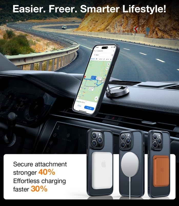 image:imageTORRAS Magnetic Shockproof for iPhone 12 Pro CaseiPhone 12 Case MilitaryGrade Drop Tested Compatible with MagSafe Translucent Slim Protective AntiScratch BlackBlack