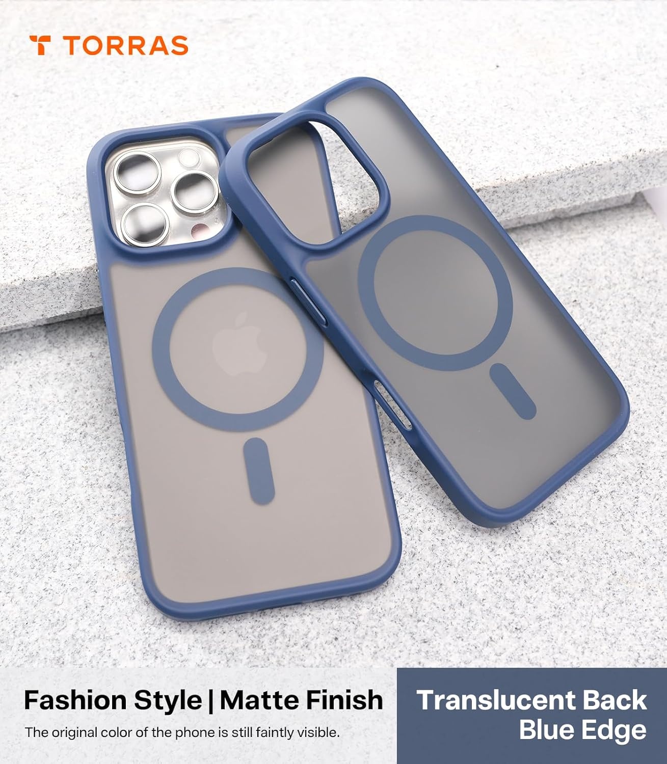 image:imageTORRAS Magnetic Shockproof for iPhone 12 Pro CaseiPhone 12 Case MilitaryGrade Drop Tested Compatible with MagSafe Translucent Slim Protective AntiScratch BlackBlue