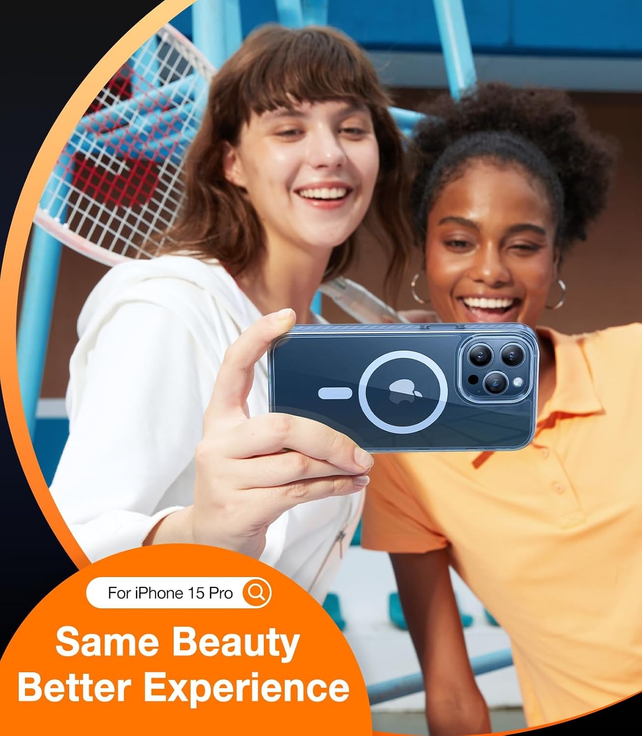 image:imageTORRAS Magnetic Shockproof for iPhone 15 Case ClearMilitary Grade Drop TestedCompatible with MagSafeNonYellowing Cushion AntiScratch Back Slim Protective Cover for iPhone 15 Case Clear2Blue