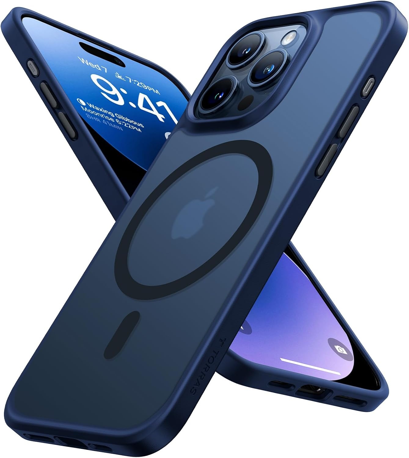 image:imageTORRAS Magnetic Shockproof for iPhone 16 Pro Max Case Fit for MagSafe MilitaryGrade Drop Tested Translucent Slim Protective for iPhone 16 Pro Max Case AntiFingerprint AntiScratch BlackBlue