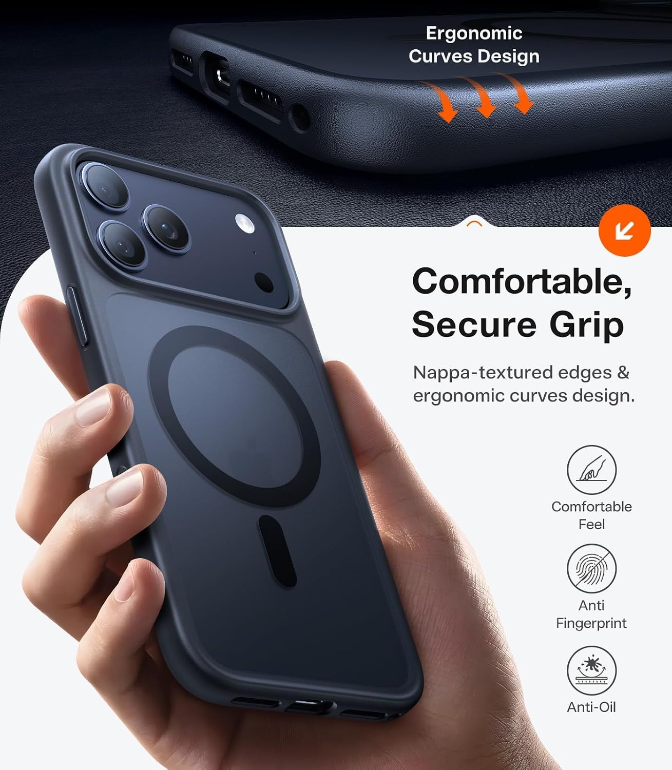 image:imageTORRAS Magnetic Shockproof for iPhone 16 Pro Max Case Fit for MagSafe MilitaryGrade Drop Tested Translucent Slim Protective for iPhone 16 Pro Max Case AntiFingerprint AntiScratch BlackBlack