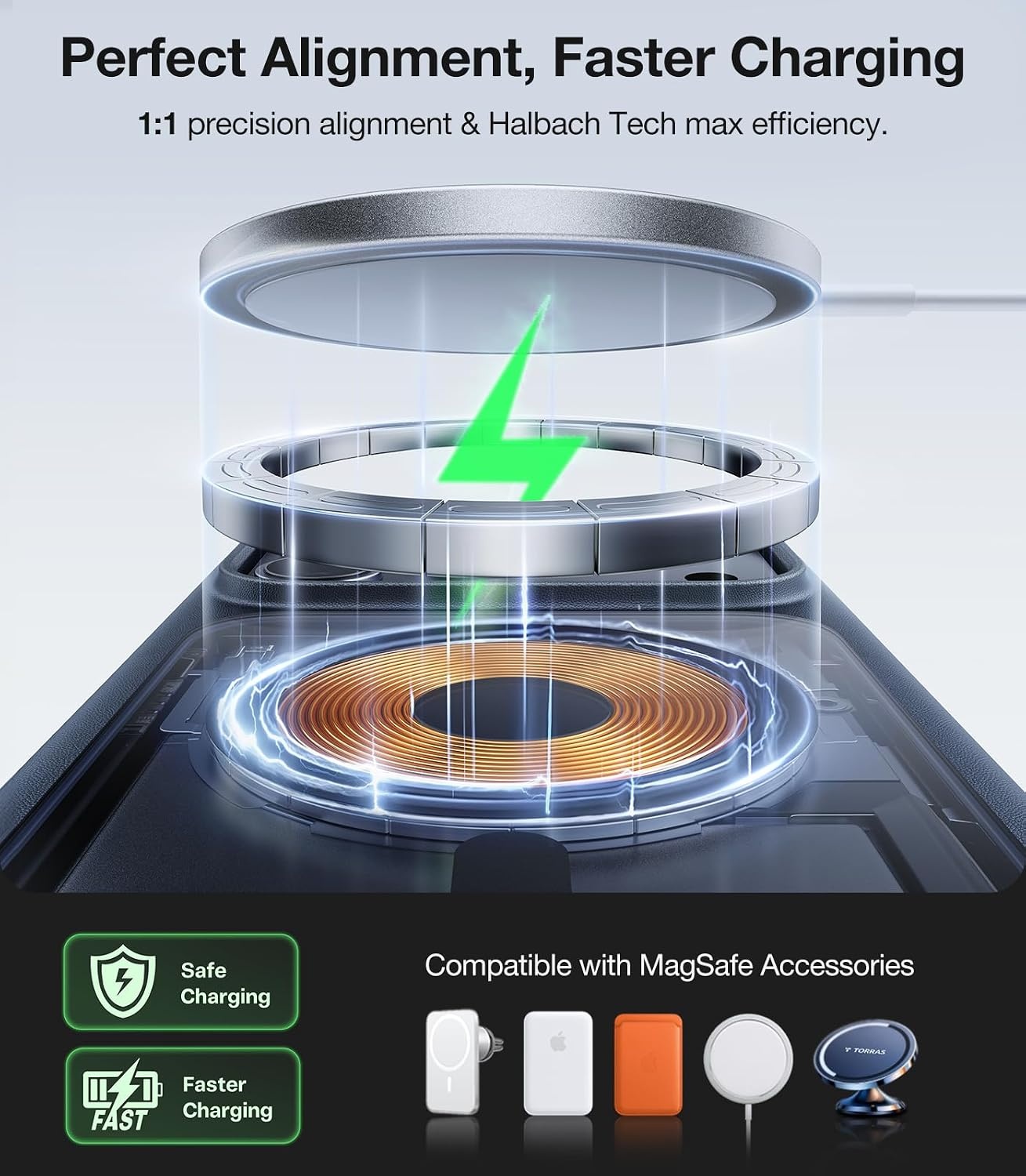 image:imageTORRAS Magnetic Shockproof for iPhone 16 Pro Max Case Fit for MagSafe MilitaryGrade Drop Tested Translucent Slim Protective for iPhone 16 Pro Max Case AntiFingerprint AntiScratch BlackBlack