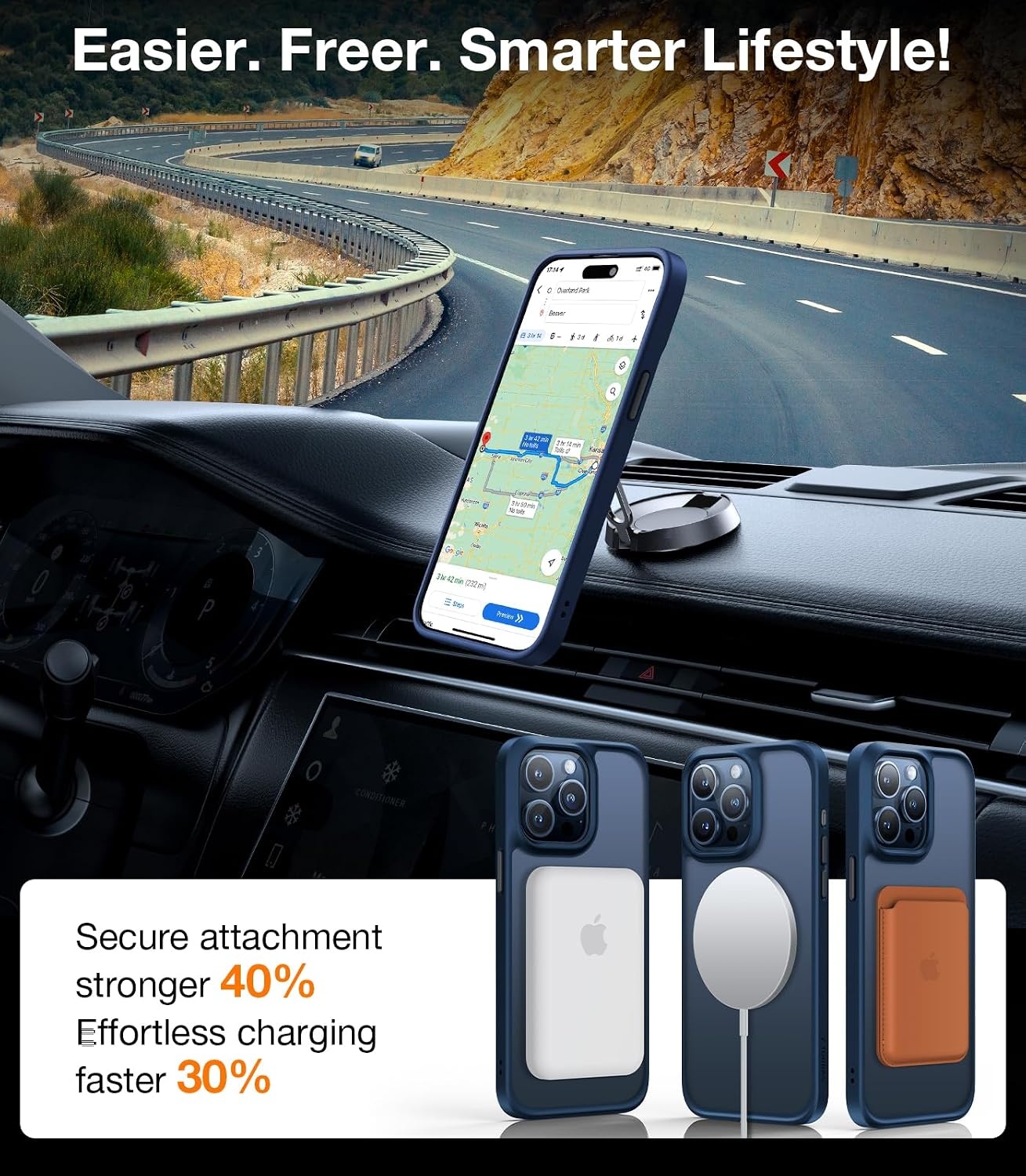 image:imageTORRAS Magnetic Shockproof for iPhone 16 Pro Max Case Fit for MagSafe MilitaryGrade Drop Tested Translucent Slim Protective for iPhone 16 Pro Max Case AntiFingerprint AntiScratch BlackBlue