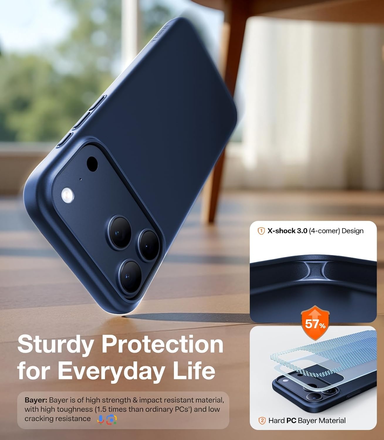 image:imageTORRAS Magnetic Slim Fit Case for iPhone 17 Pro Max Thin Matte Black Fit for MagSafe Matte Hard Bayer PC Material Antiscratch 69inch OriginFit Ultra Slim Lightweight Protective Hard Cover2Blue