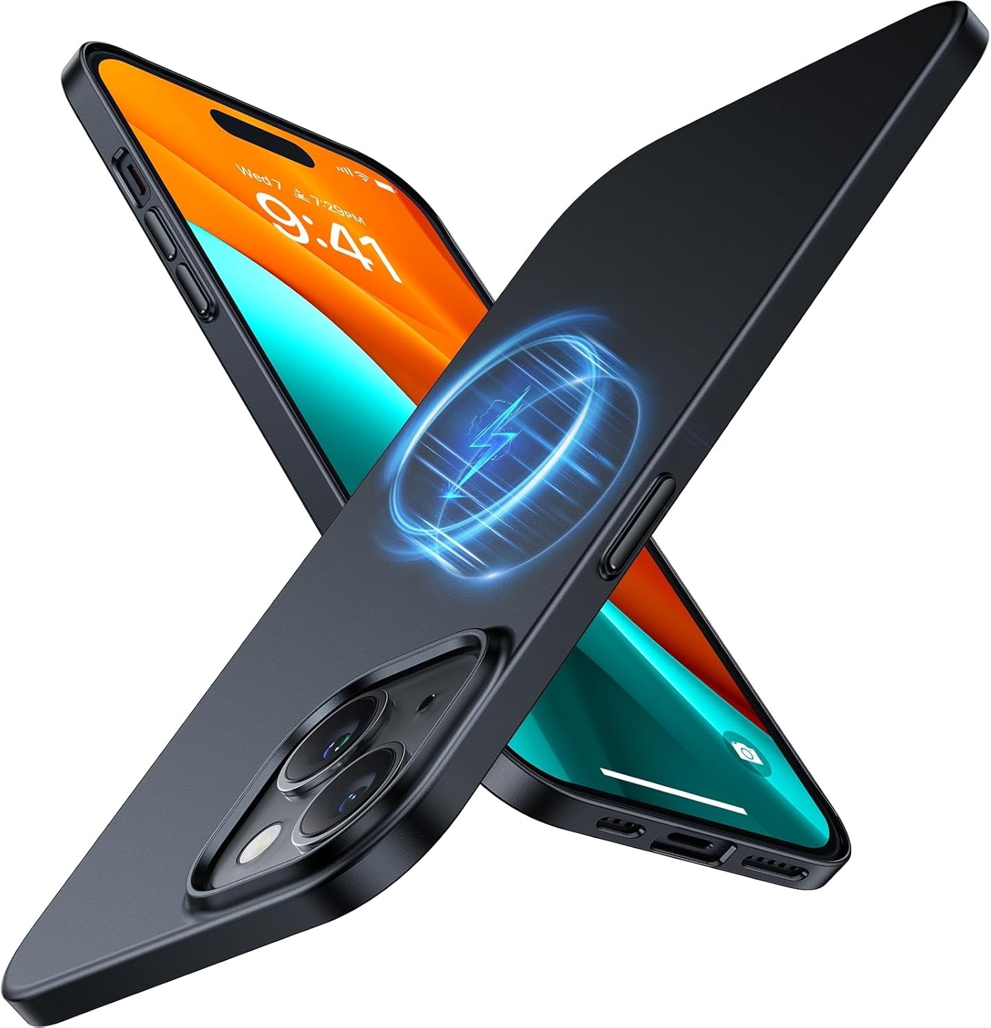 image:imageTORRAS Magnetic Slim Fit for iPhone 13 CaseiPhone 14 Case Ultra ThinCompatible with MagSafeVelvet Touch Case for iPhone 13 amp iPhone 14 Phone Case Hard PC Sturdy Anti Scratch BlackBlack