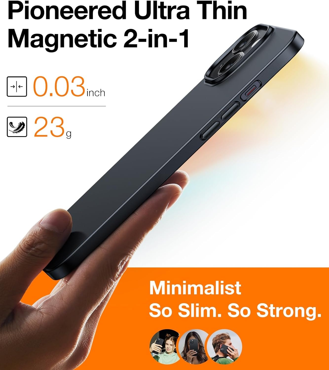 image:imageTORRAS Magnetic Slim Fit for iPhone 13 CaseiPhone 14 Case Ultra ThinCompatible with MagSafeVelvet Touch Case for iPhone 13 amp iPhone 14 Phone Case Hard PC Sturdy Anti Scratch BlackBlack