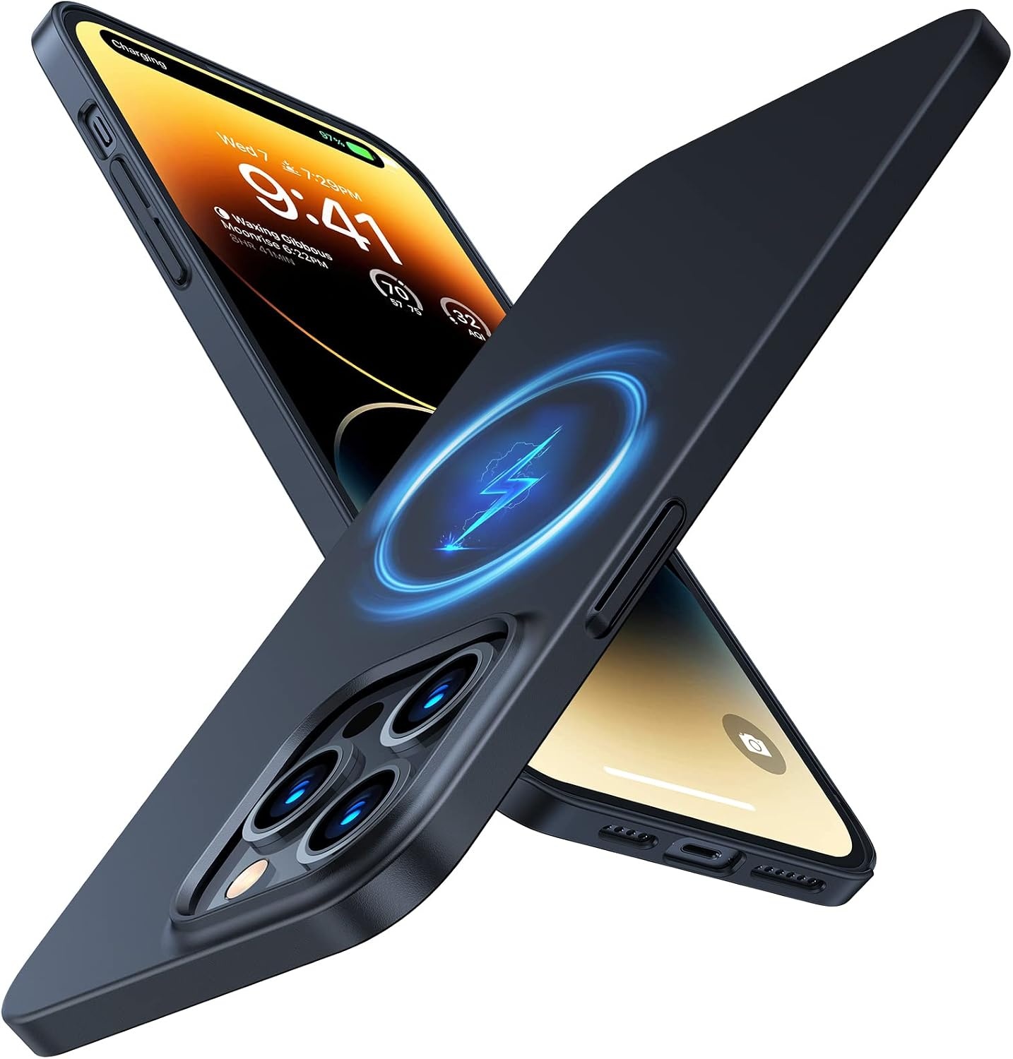 image:imageTORRAS Magnetic Slim Fit for iPhone 13 CaseiPhone 14 Case Ultra ThinCompatible with MagSafeVelvet Touch Case for iPhone 13 amp iPhone 14 Phone Case Hard PC Sturdy Anti Scratch BlackBlack