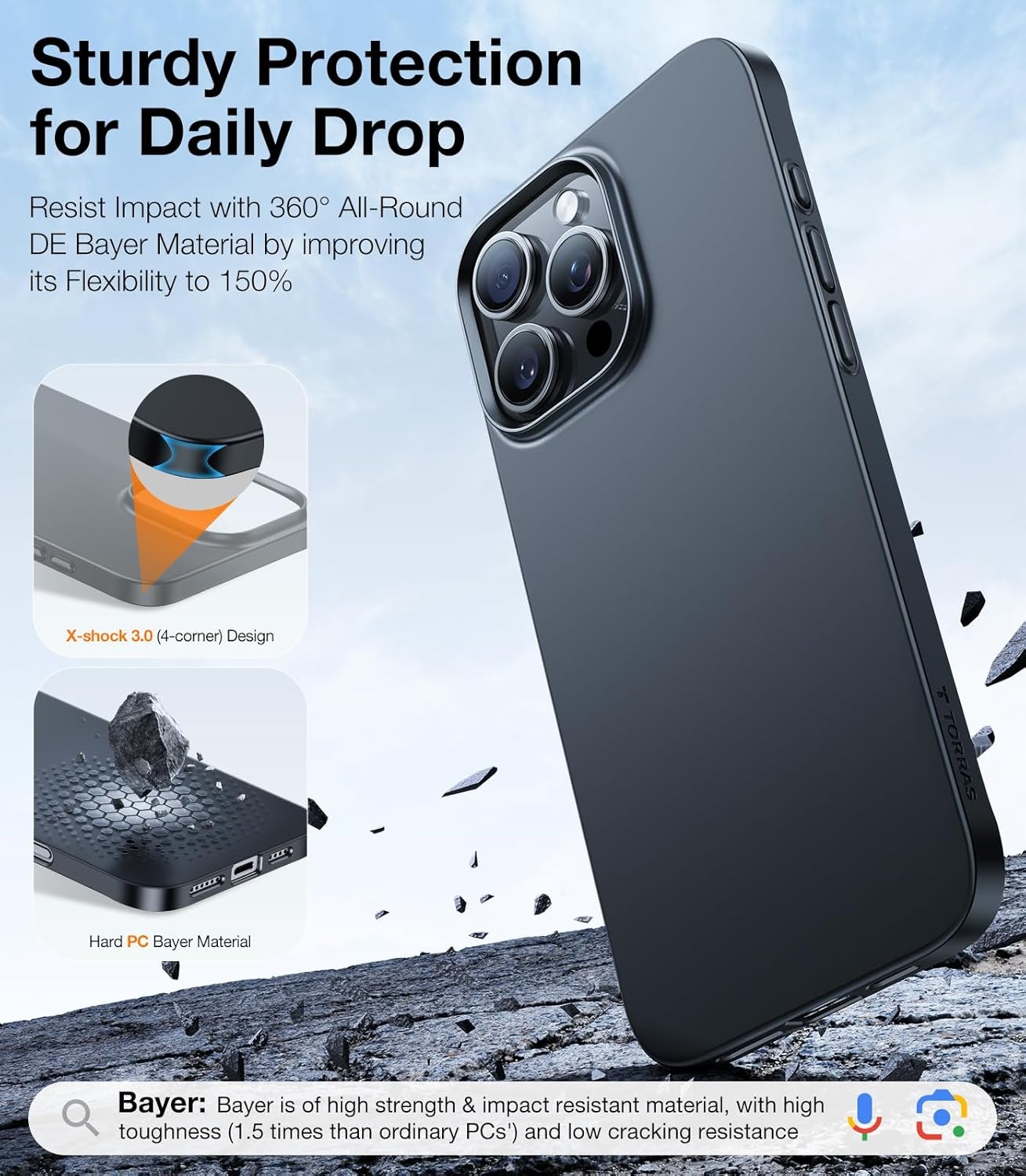image:imageTORRAS Magnetic Slim Fit for iPhone 16 Pro Case 63 inch UltraThin 16 Pro Case Compatible with MagSafe Lightweight Matte AntiScratch Hard PC Cover Phone Case for iPhone 16 Pro OriginFit Clear1Black Titanium