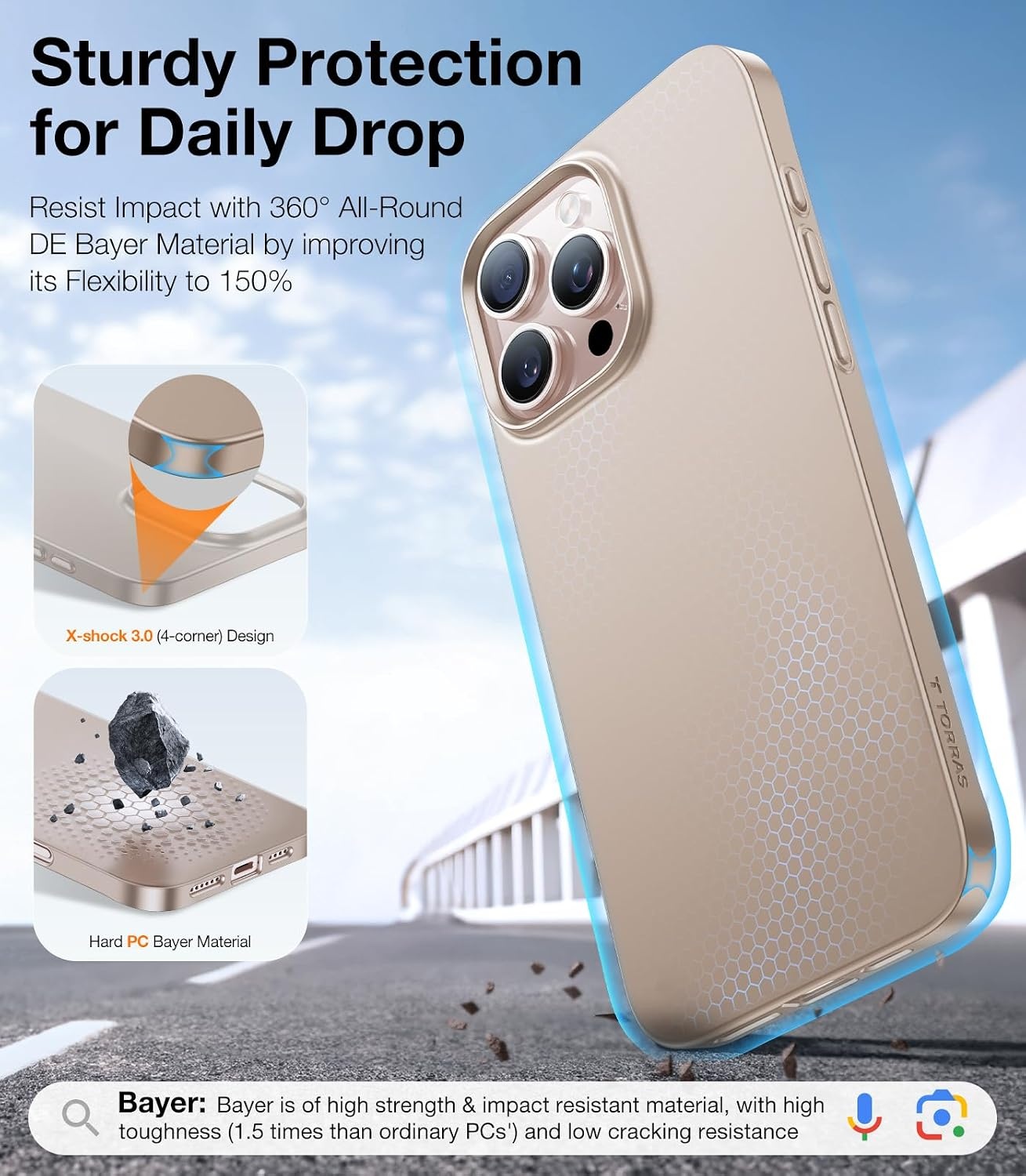 image:imageTORRAS Magnetic Slim Fit for iPhone 16 Pro Case 63 inch UltraThin 16 Pro Case Compatible with MagSafe Lightweight Matte AntiScratch Hard PC Cover Phone Case for iPhone 16 Pro OriginFit Clear3Desert Titanium