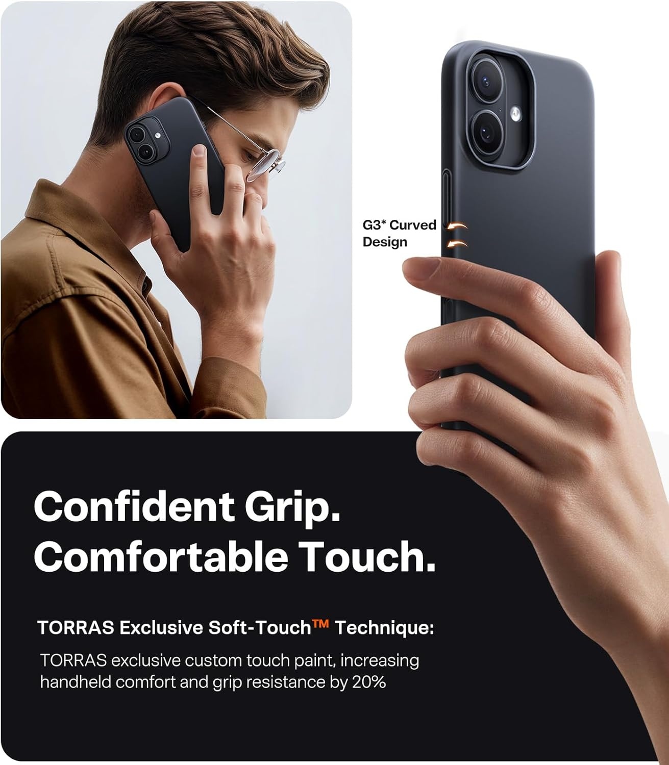 image:imageTORRAS Magnetic Slim Fit for iPhone 17e Case for iPhone 16e Case UltraThin amp Fit for MagSafe Lightweight Matte AntiScratch Hard PC Cover Case for iPhone 16e17e Phone Case 61 inch Black17Black