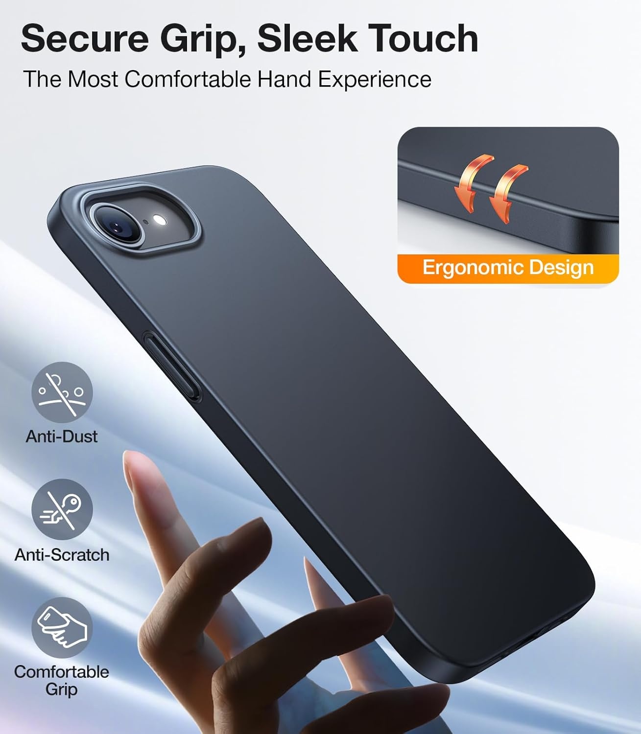 image:imageTORRAS Magnetic Slim Fit for iPhone 17e Case for iPhone 16e Case UltraThin amp Fit for MagSafe Lightweight Matte AntiScratch Hard PC Cover Case for iPhone 16e17e Phone Case 61 inch BlackBlack