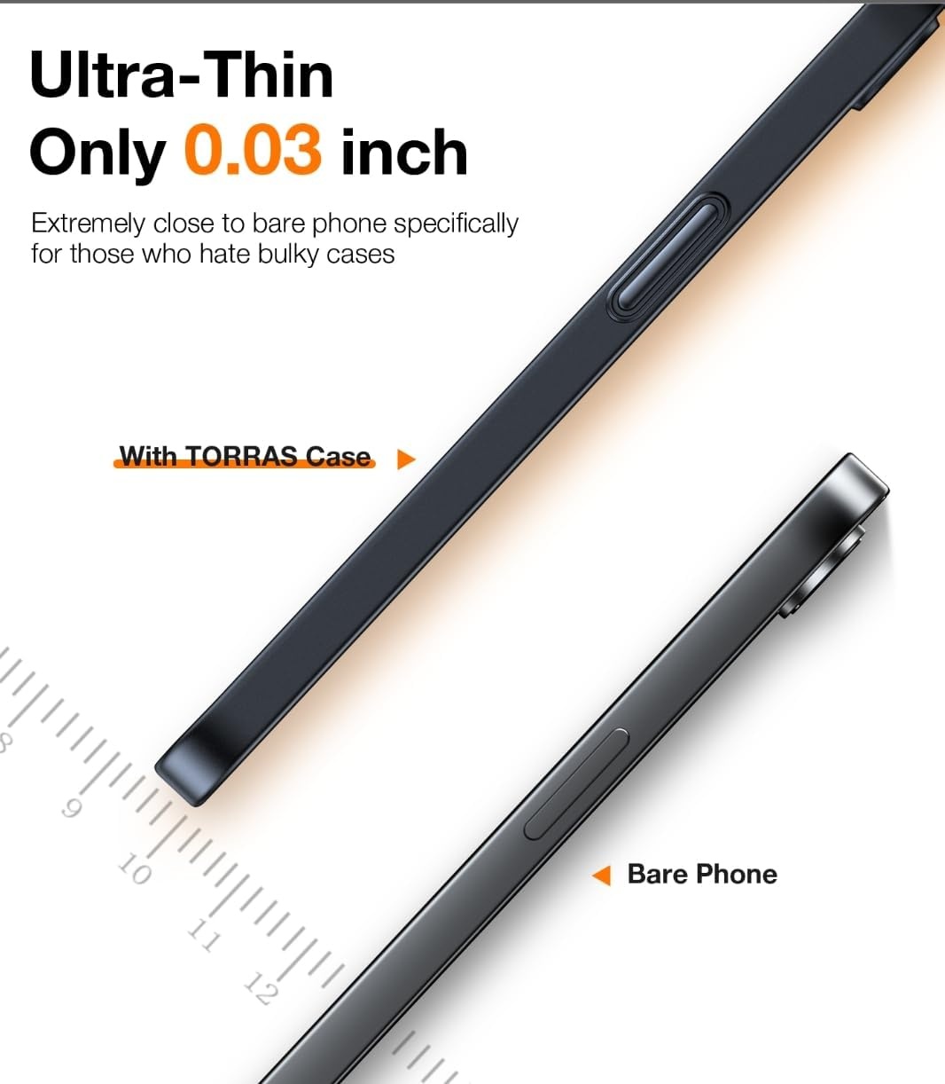 image:imageTORRAS Magnetic Slim Fit for iPhone 17e Case for iPhone 16e Case UltraThin amp Fit for MagSafe Lightweight Matte AntiScratch Hard PC Cover Case for iPhone 16e17e Phone Case 61 inch BlackBlack