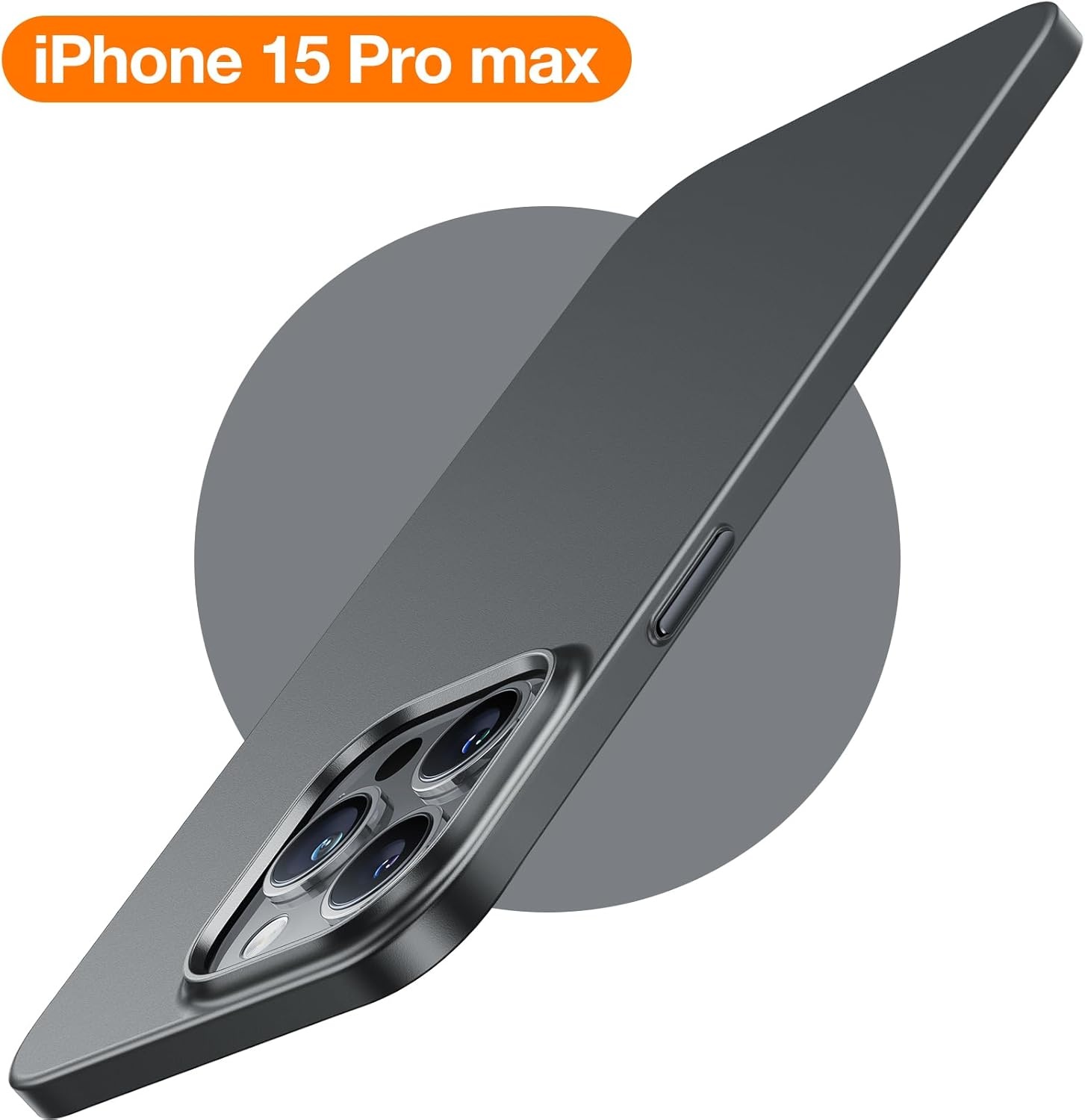 image:imageTORRAS Magnetic SlimFit for iPhone 15 Pro Max Case UltraThin 15 ProMax Phone Case Compatible with MagSafe Lightweight AntiScratch Matte Hard iPhone 15 ProMax Case 67 inch OriginFit BlackTitanium Grey