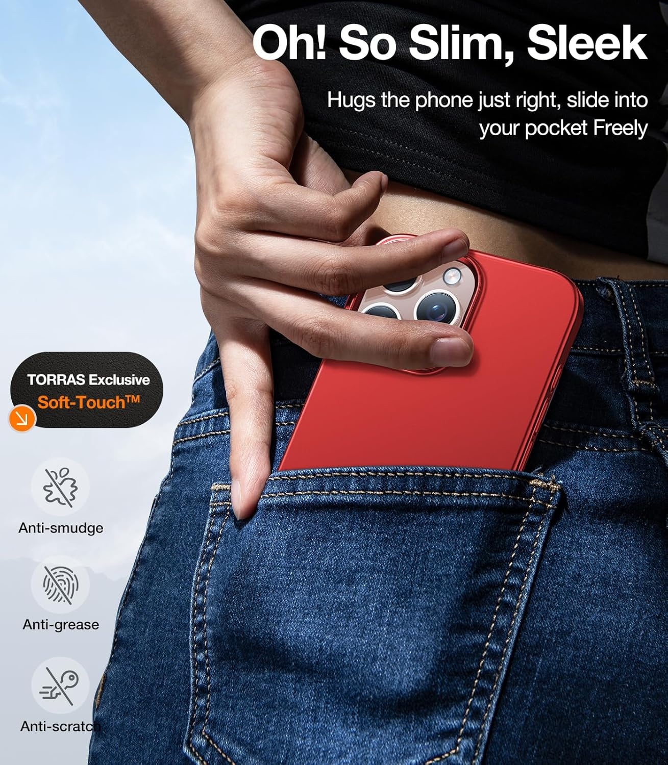 image:imageTORRAS Magnetic SlimFit for iPhone 16 Pro Max Case 69 inch UltraThin 16 ProMax Phone Case Compatible with MagSafe Light AntiScratch Matte Hard PC Bayer OriginFit Desert Titanium6Xmas Red