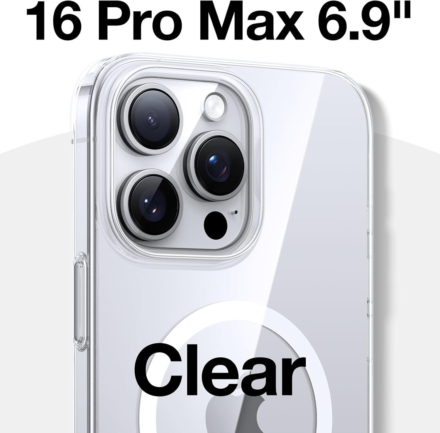 image:imageTORRAS Magnetic SlimFit for iPhone 16 Pro Max Case 69 inch UltraThin 16 ProMax Phone Case Compatible with MagSafe Light AntiScratch Matte Hard PC Bayer OriginFit Desert Titanium4Diamond Clear
