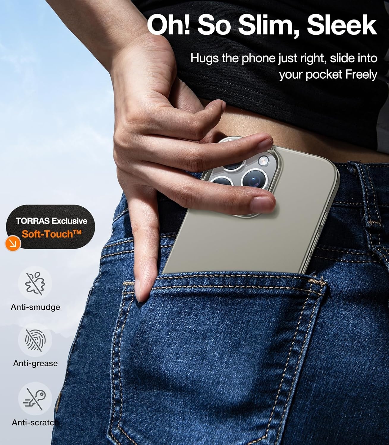 image:imageTORRAS Magnetic SlimFit for iPhone 16 Pro Max Case 69 inch UltraThin 16 ProMax Phone Case Compatible with MagSafe Light AntiScratch Matte Hard PC Bayer OriginFit Desert Titanium3Natural Titanium