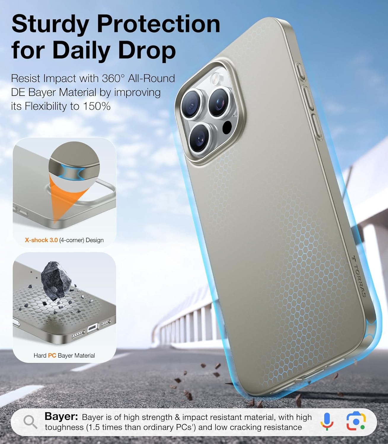 image:imageTORRAS Magnetic SlimFit for iPhone 16 Pro Max Case 69 inch UltraThin 16 ProMax Phone Case Compatible with MagSafe Light AntiScratch Matte Hard PC Bayer OriginFit Desert Titanium3Natural Titanium