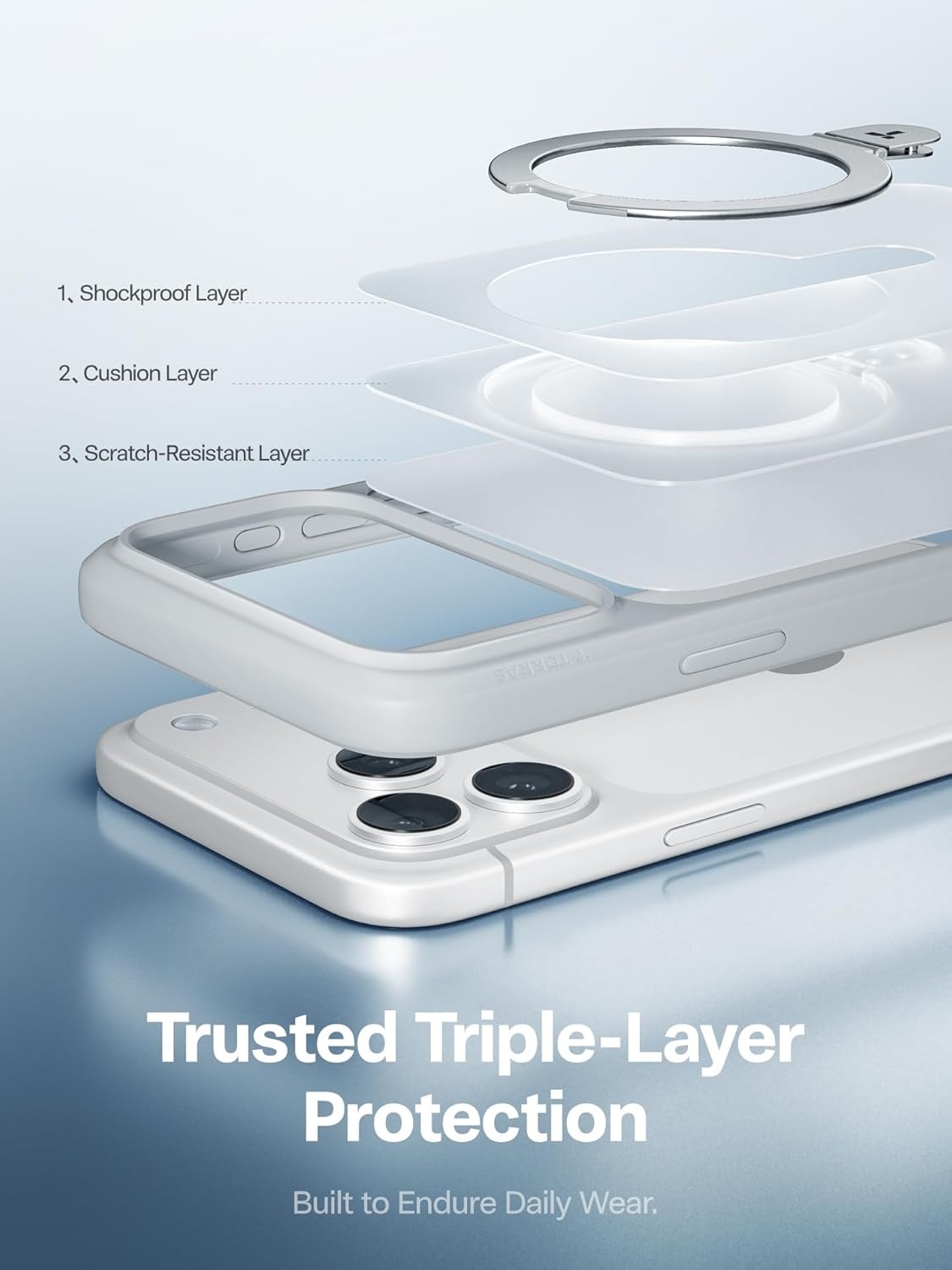 image:imageTORRAS Magnetic for iPhone 13 Pro Max Case 67 inch Fit for Magsafe with Stand Military Grade Drop Protection Shockproof Translucent Back Slim Protective Phone Case 2021 BlackGray Silver
