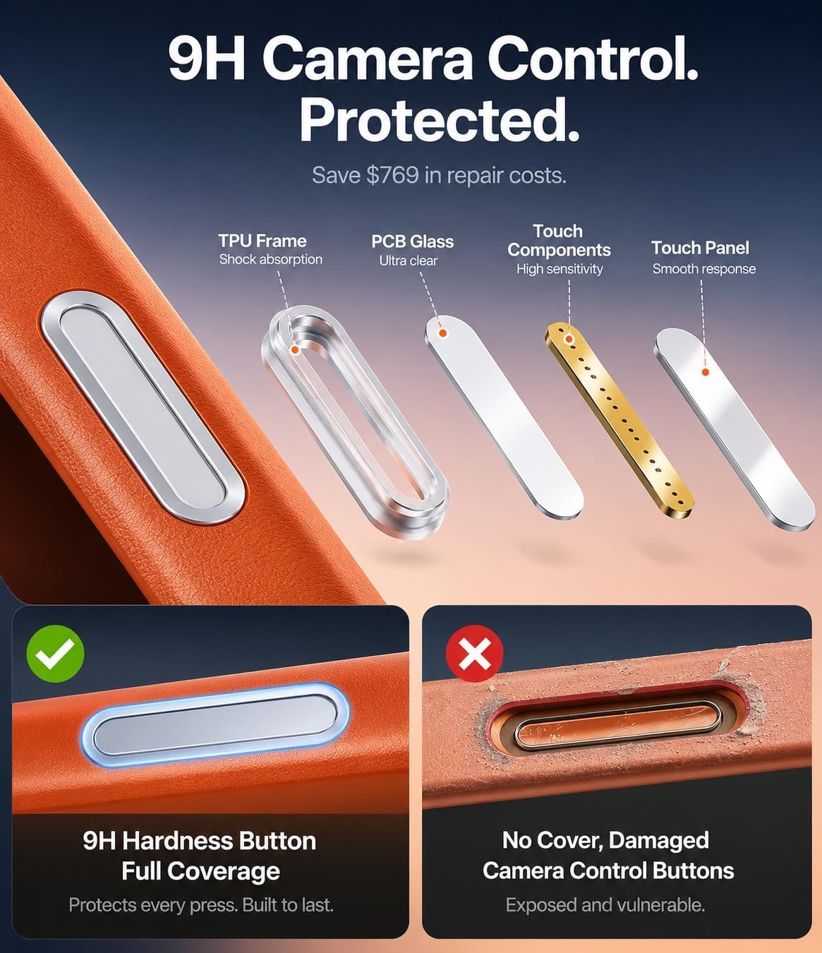 image:imageTORRAS Magnetic for iPhone 13 Pro Max Case 67 inch Fit for Magsafe with Stand Military Grade Drop Protection Shockproof Translucent Back Slim Protective Phone Case 2021 BlackCosmic Orange