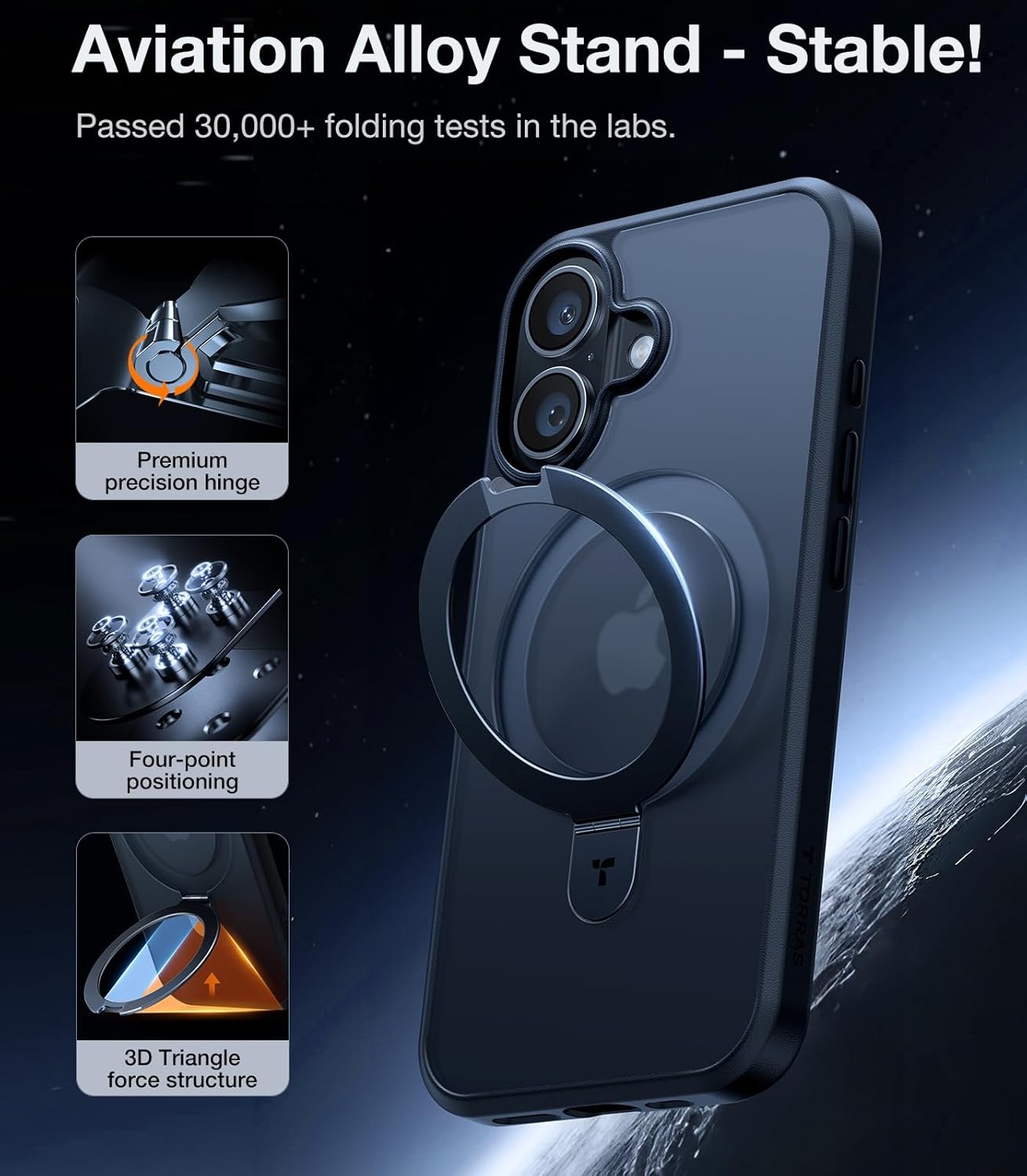 image:imageTORRAS Magnetic for iPhone 13 Pro Max Case 67 inch Fit for Magsafe with Stand Military Grade Drop Protection Shockproof Translucent Back Slim Protective Phone Case 2021 BlackBlack