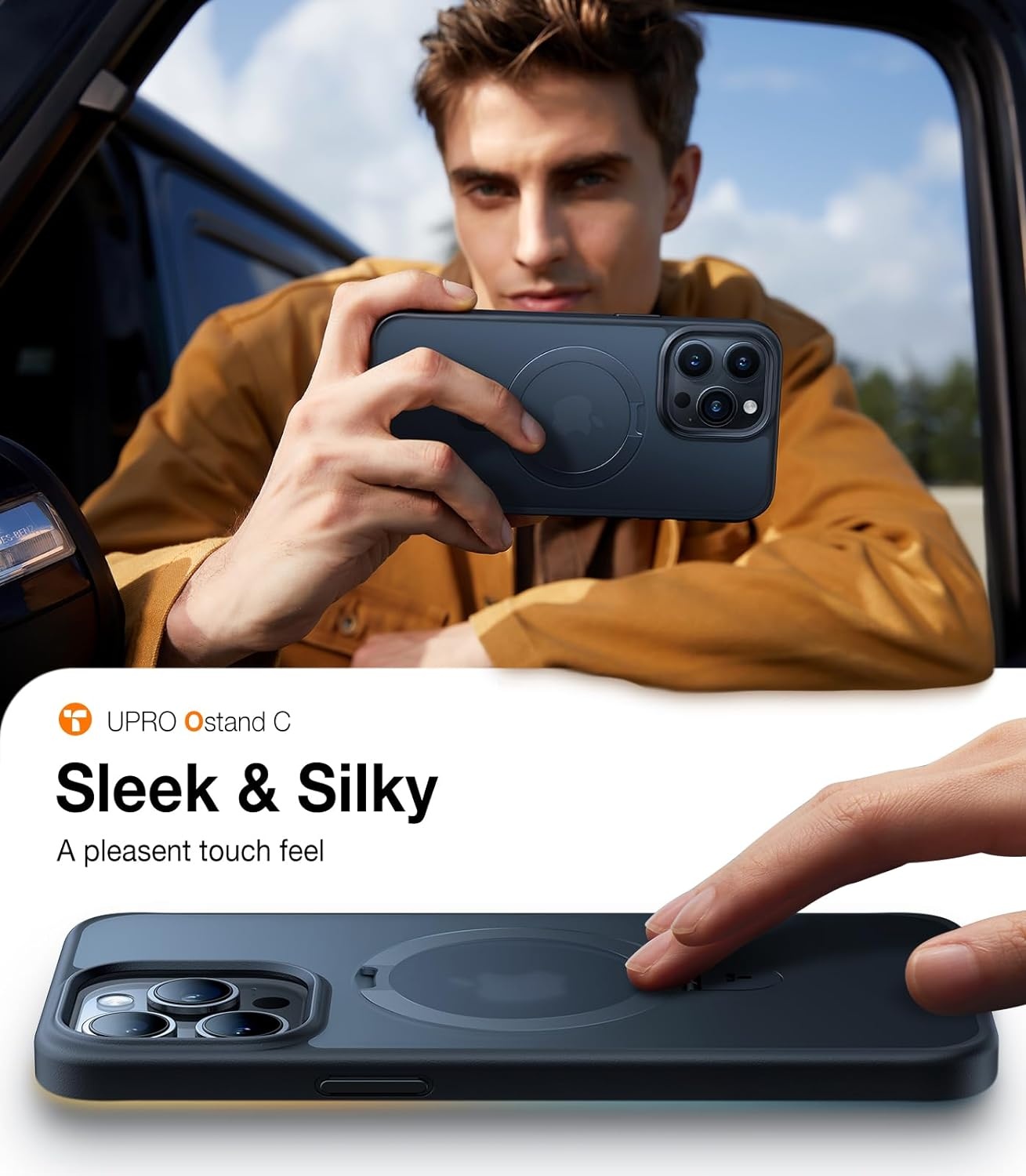 image:imageTORRAS Magnetic for iPhone 13 Pro Max Case 67 inch Fit for Magsafe with Stand Military Grade Drop Protection Shockproof Translucent Back Slim Protective Phone Case 2021 BlackBlack