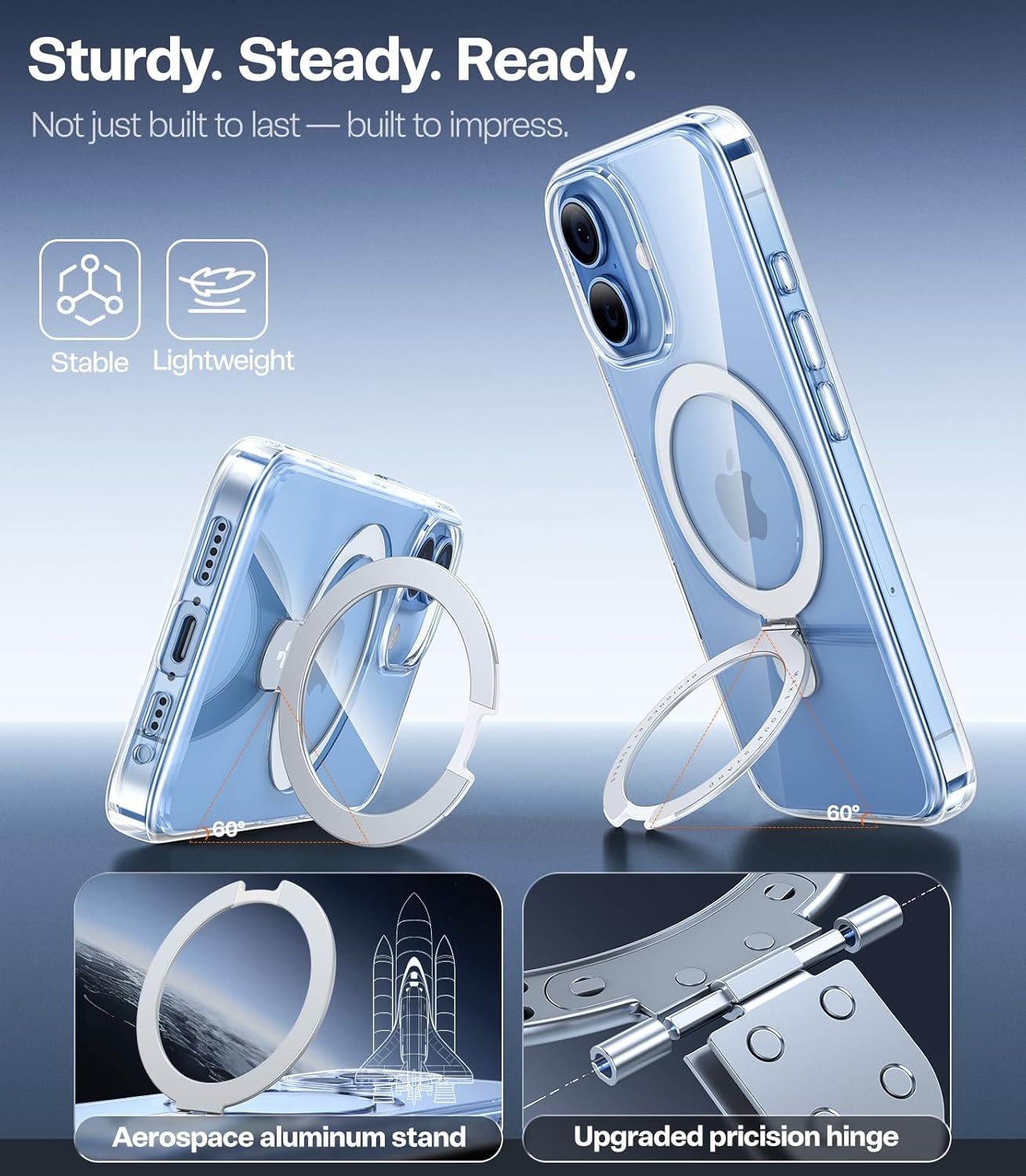 image:imageTORRAS Magnetic for iPhone 13 Pro Max Case 67 inch Fit for Magsafe with Stand Military Grade Drop Protection Shockproof Translucent Back Slim Protective Phone Case 2021 BlackCrystal Clear